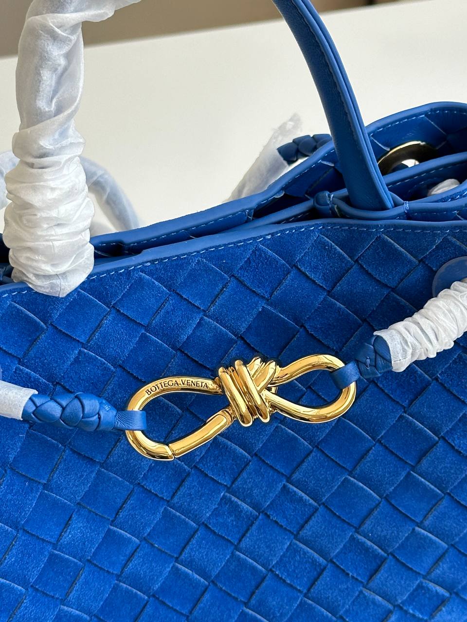 Bottega Veneta Small Andiamo Intrecciato Suede Tote Bag
