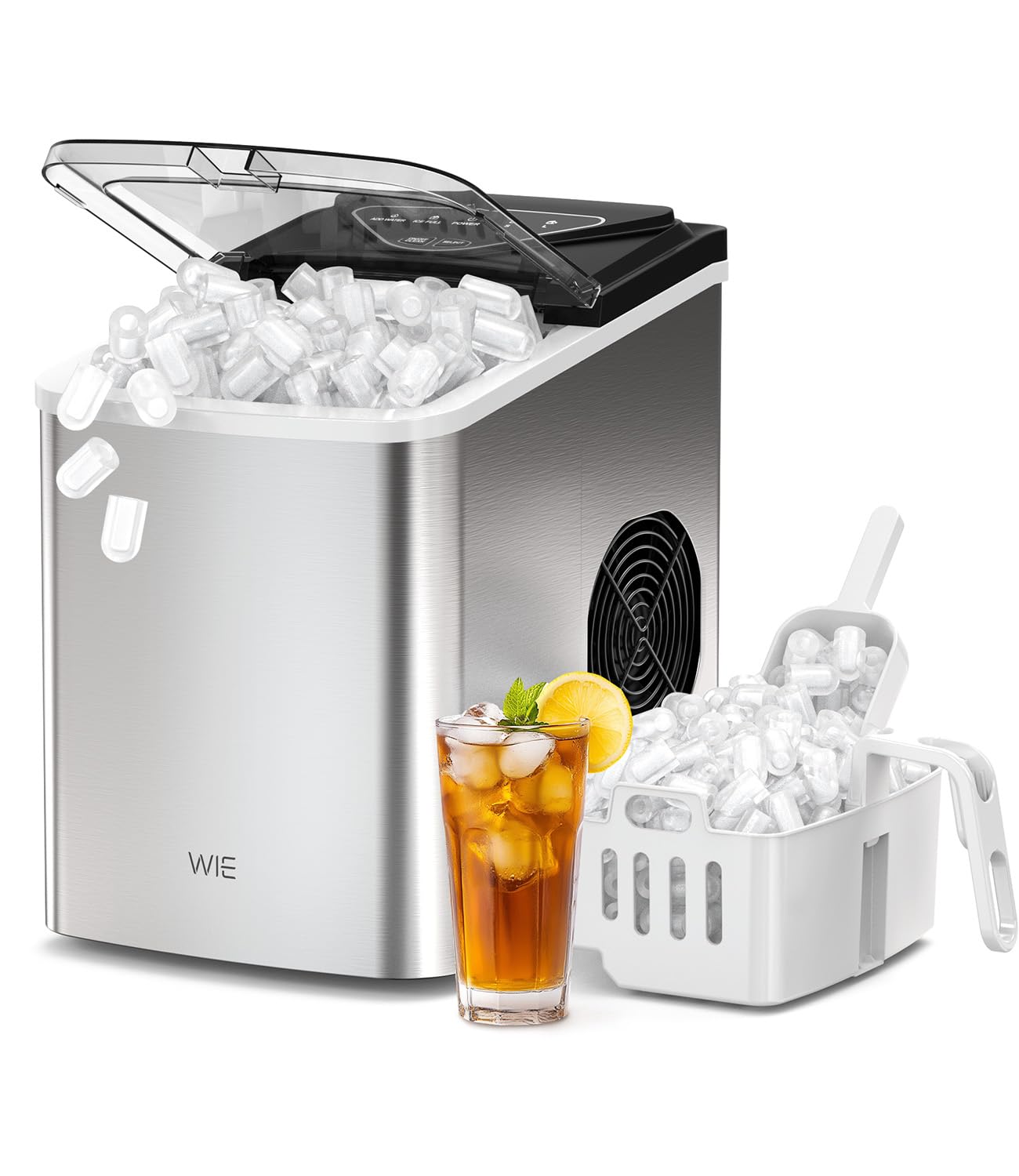 WIE Ice Maker 12kg/24h Quiet, Self-Cleaning Portable Ice Cube Maker
