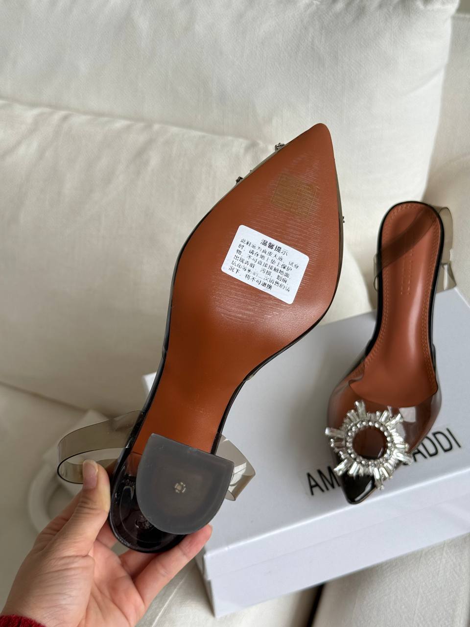 Amina Muaddi Begum Crystal-Embellished PVC Mules