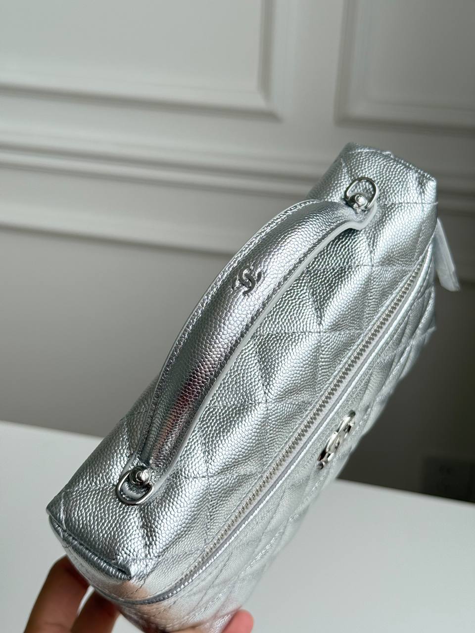 CHANEL Top Handle Long Vanity Case with Chain
