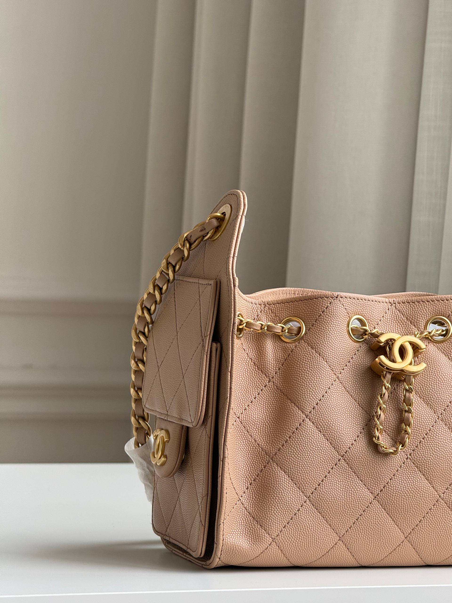 Chanel Caviar Quilted Bucket Bag with CC Turnlock
