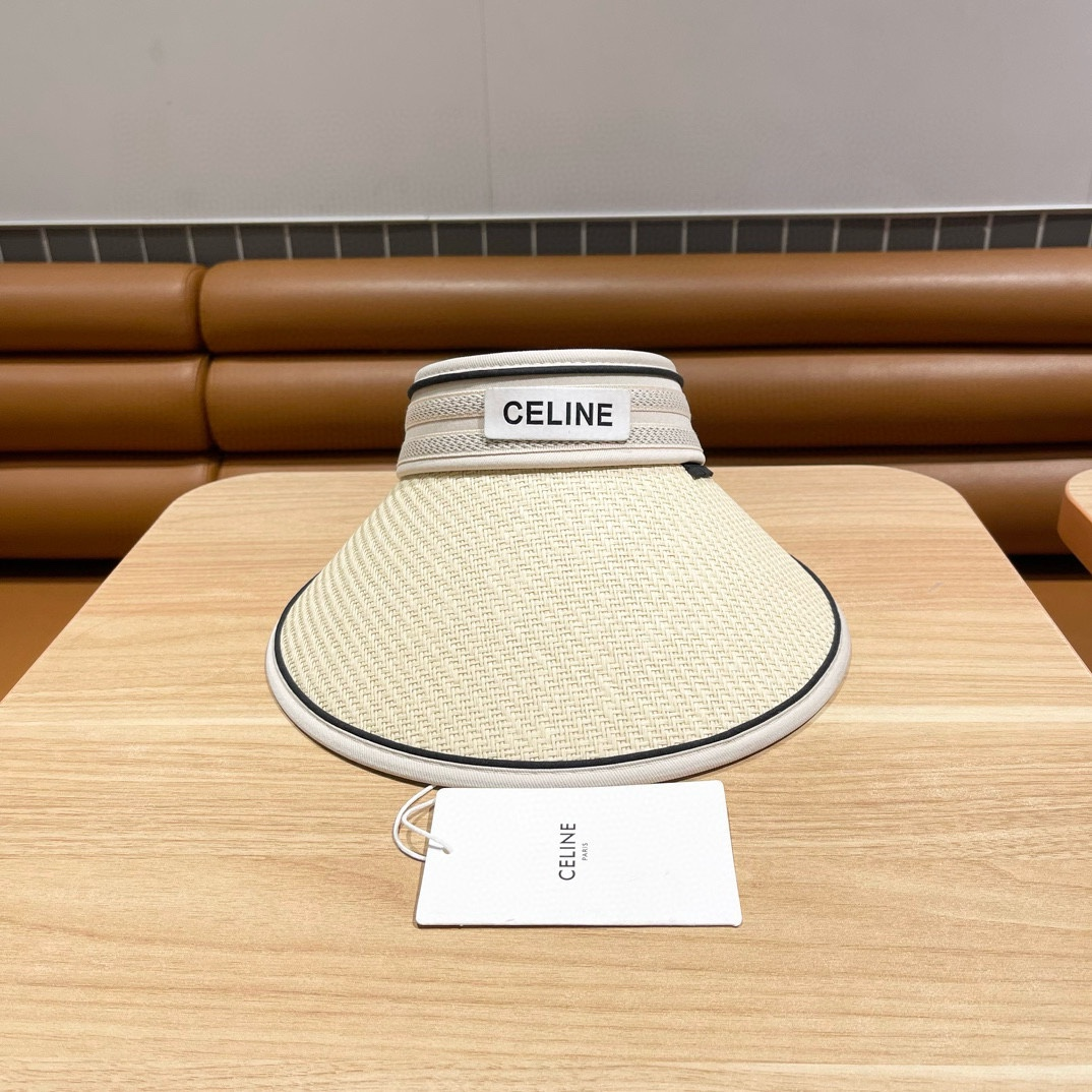 Ceiline  Straw Hat, Letter Hat, Empty Top Hat Sunhat