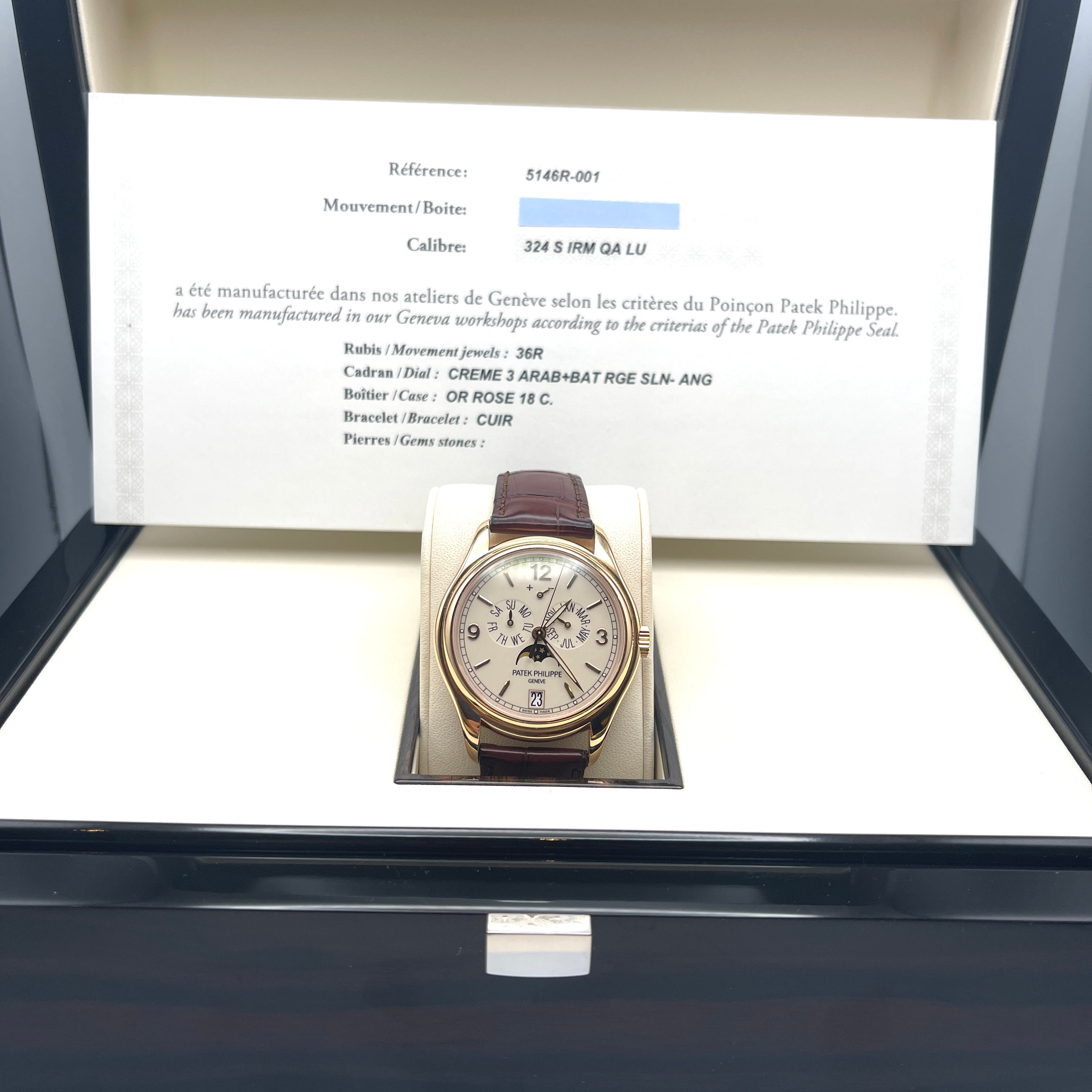 Patek Philippe Complications Moon Phases Annual Calendar 5146R-001【1:1 Replica】