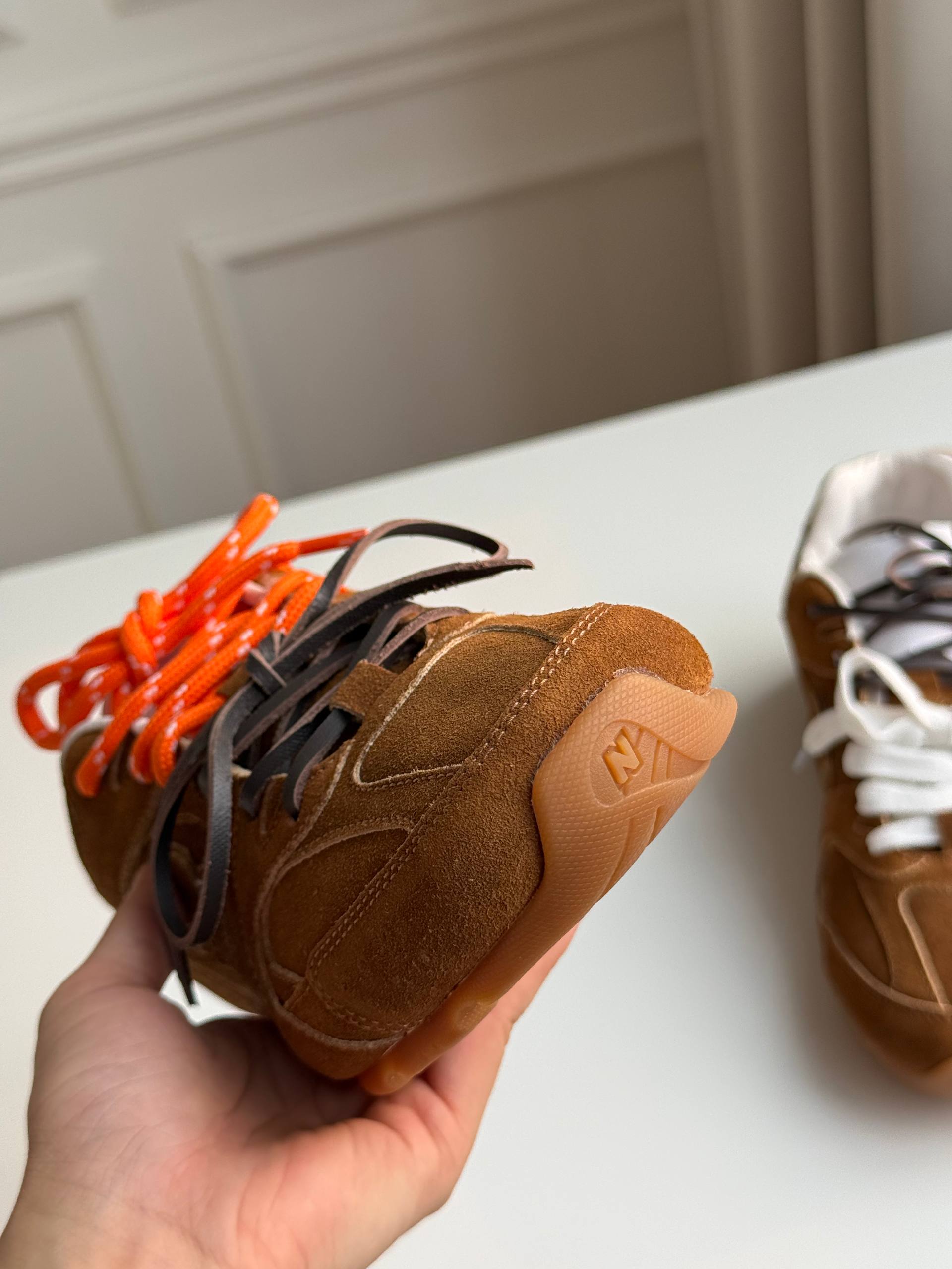 Miu Miu Maillard Tone Double-Lace German Army Trainer Sneakers