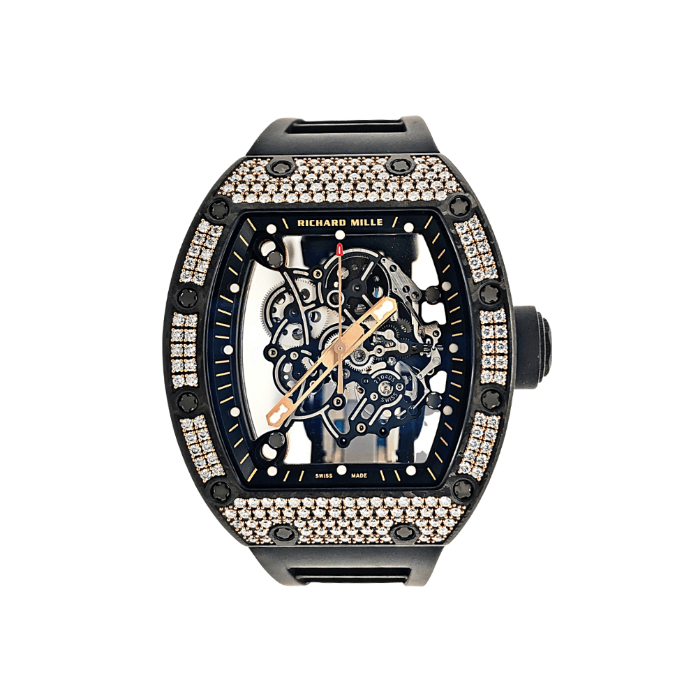 Richard Mille Bubba Watson Rose Gold Carbon TPT Diamond RM055【1:1 Replica】