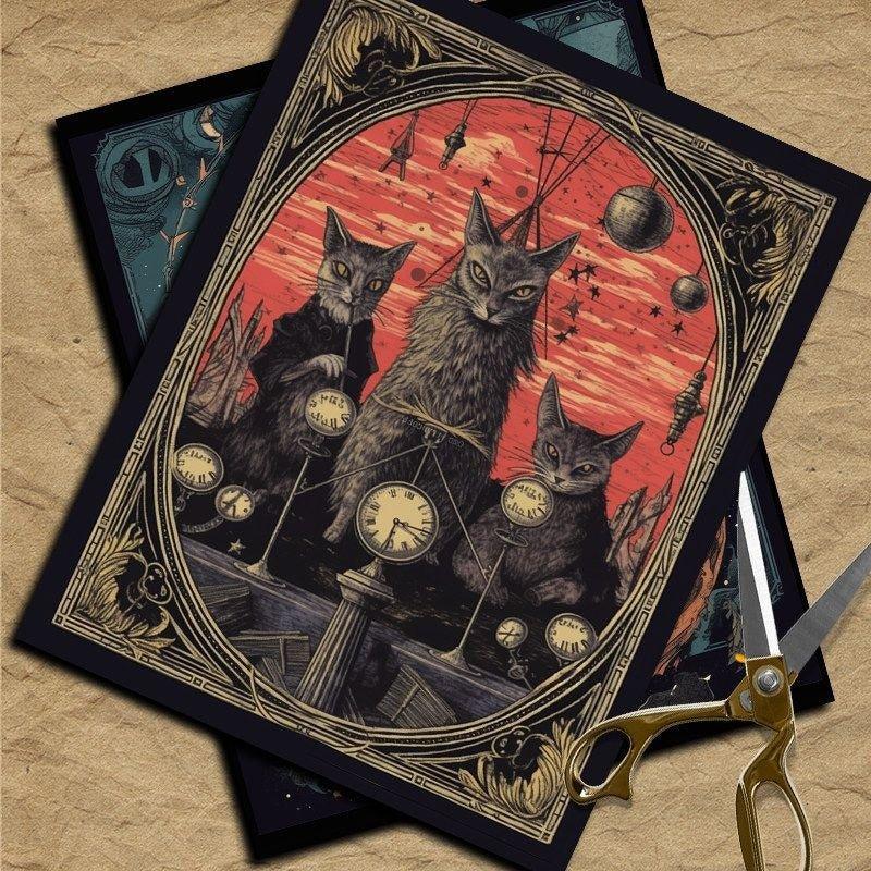 2094 16 American Dark Background Paper Skull Witch Material Paper