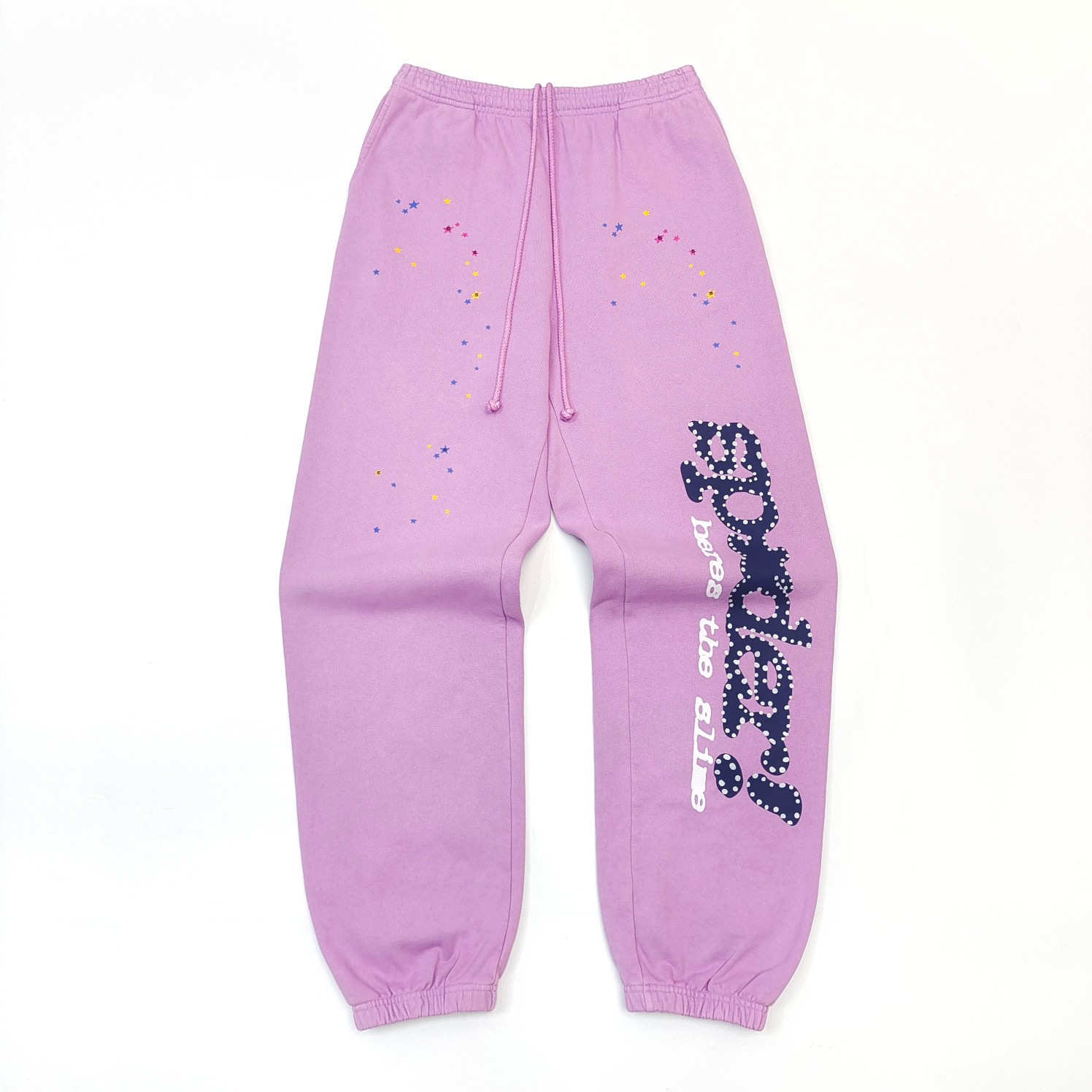 1:1 Best Quality Side Black Letters Pants Purple
