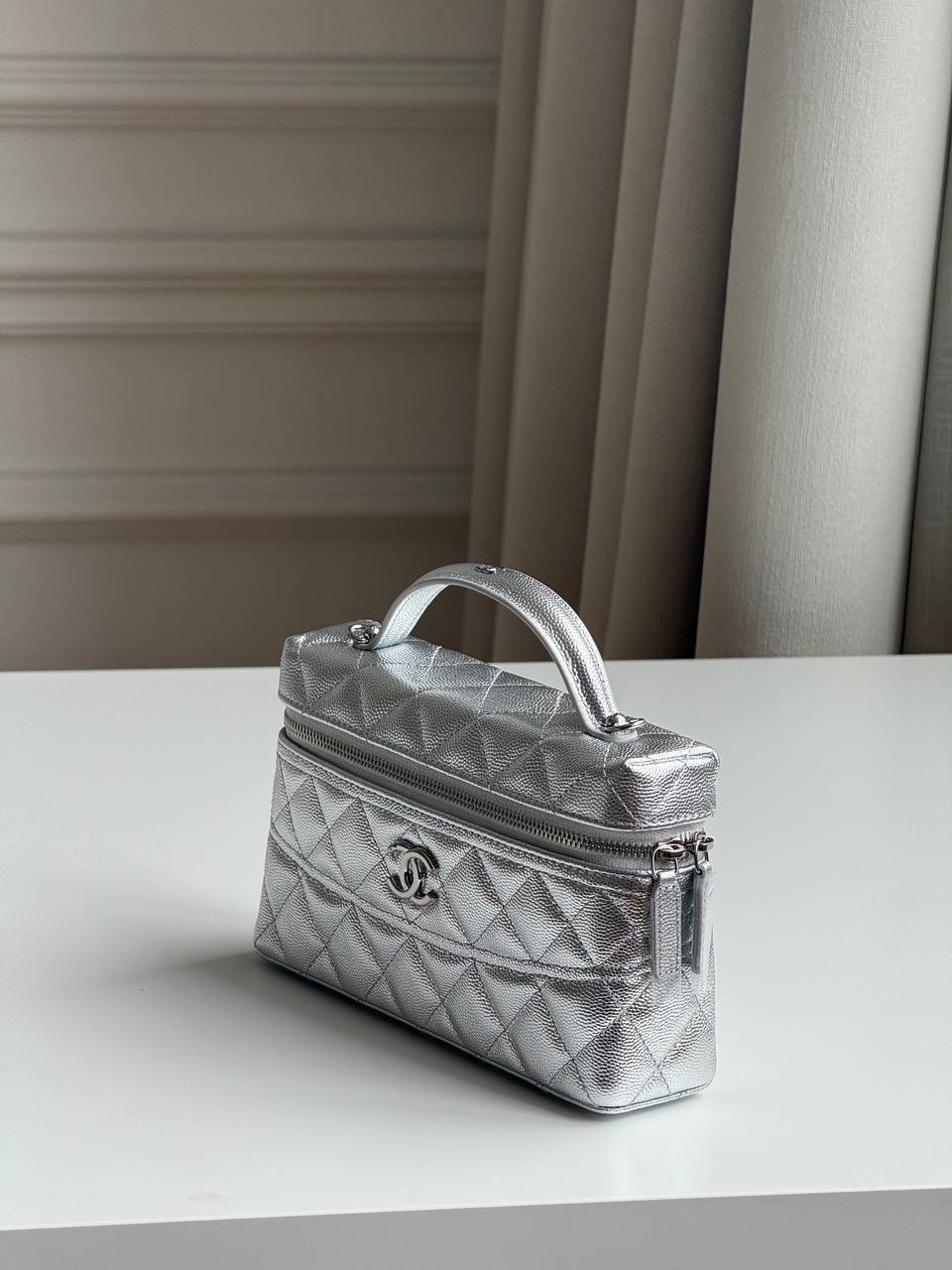 CHANEL Top Handle Long Vanity Case with Chain