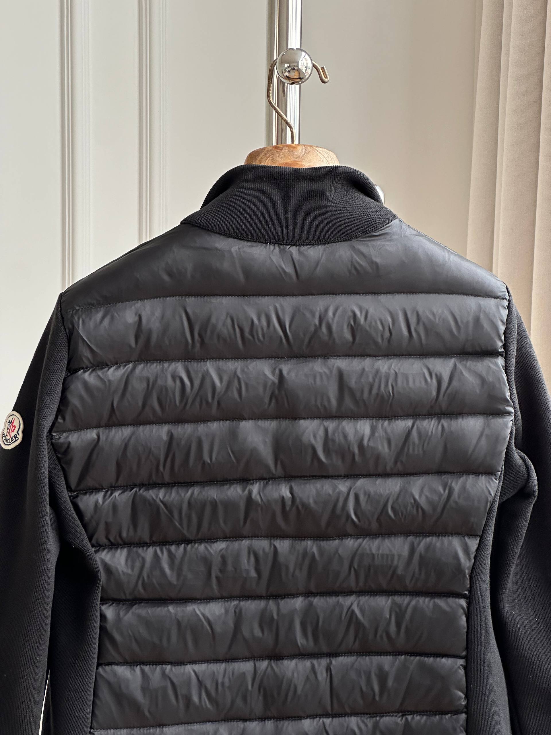 Moncler Quilted Down Panel Knit Jacket