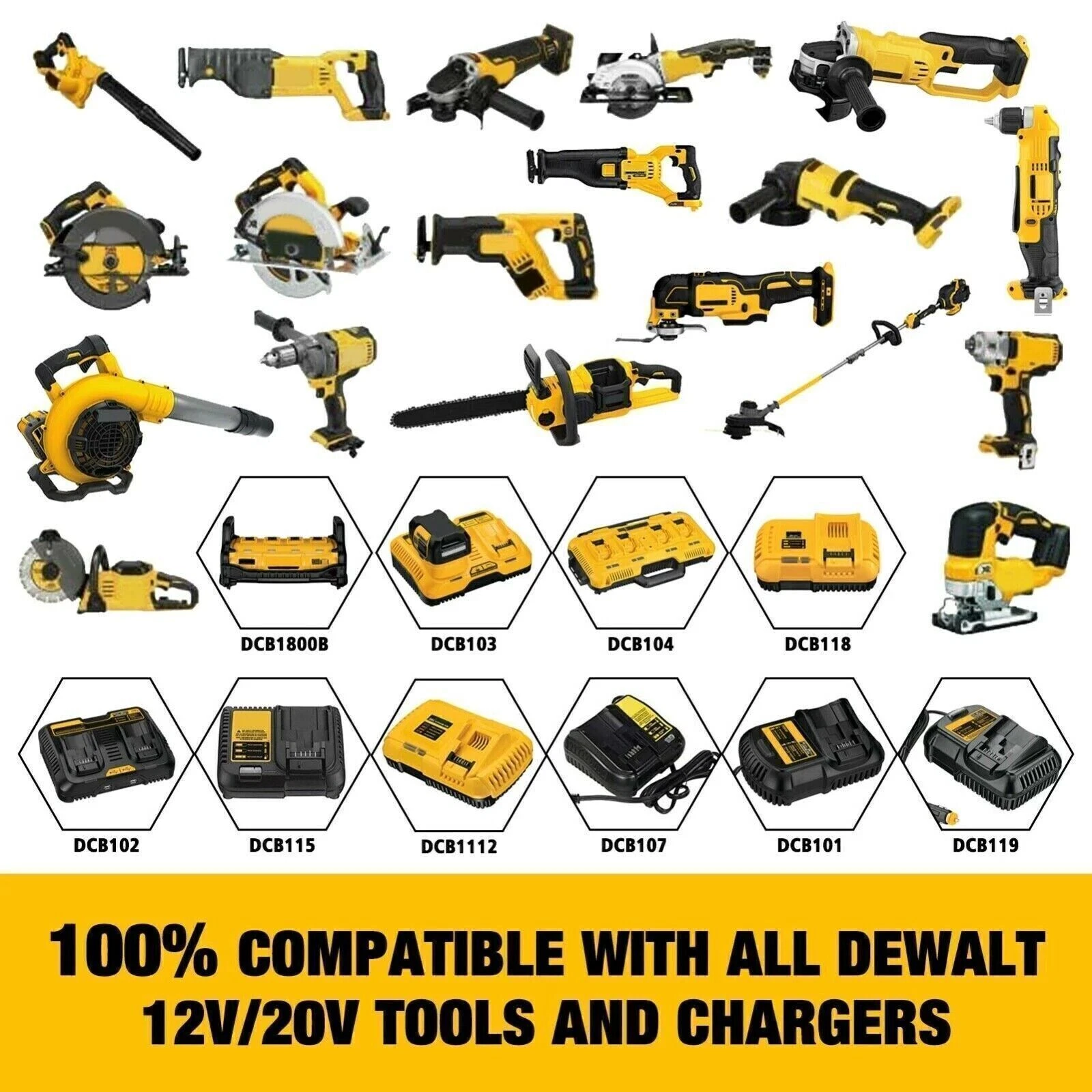 2-piece set suitable for DeWalt 20V 20V Max XR 8.0AH lithium-ion battery DCB206-2 DCB205-2