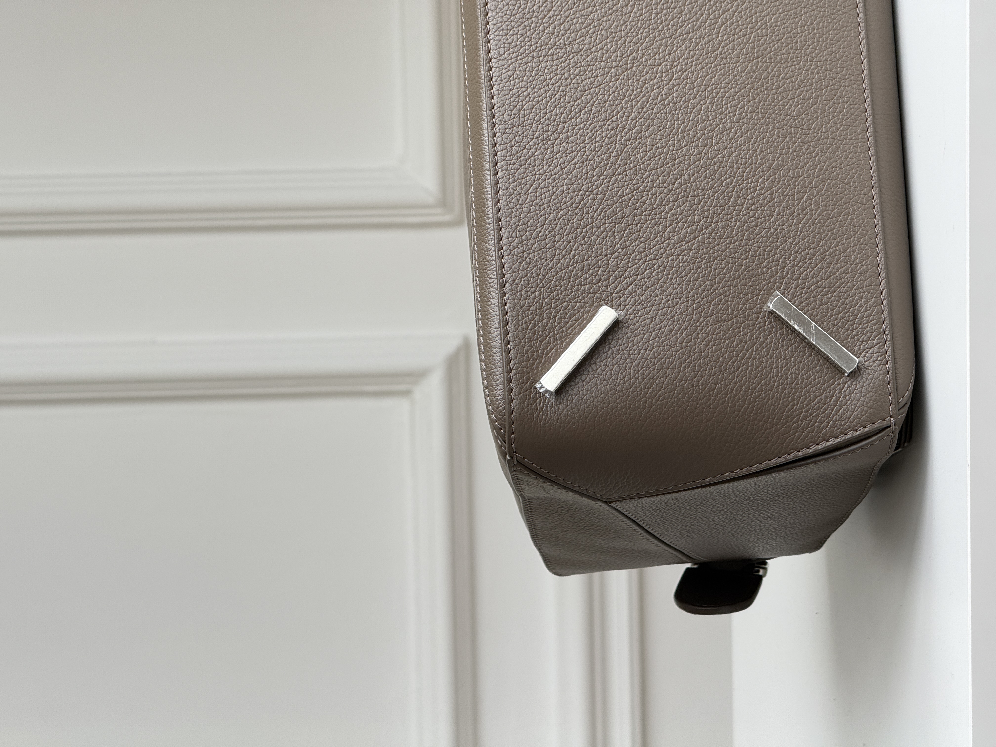 Taupe Grey Perfection   LOEWE Puzzle Geometric Bag