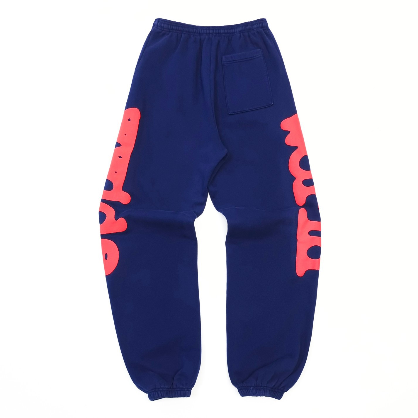 1:1 Best Quality Size Red Letters Pants Navy