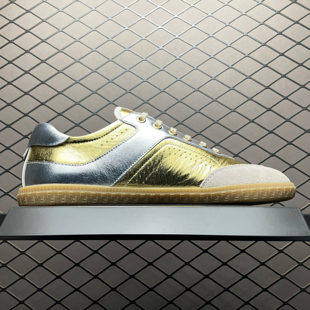 Fendi flair leather sneaker low Gold