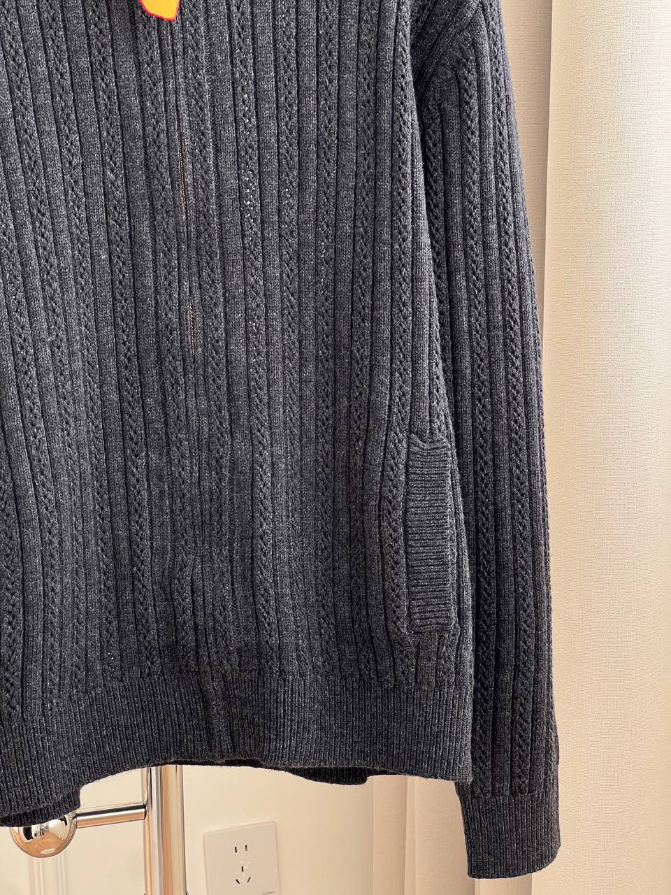 Louis Vuitton Shearling-Collar Cashmere-Blend Knit Jacket