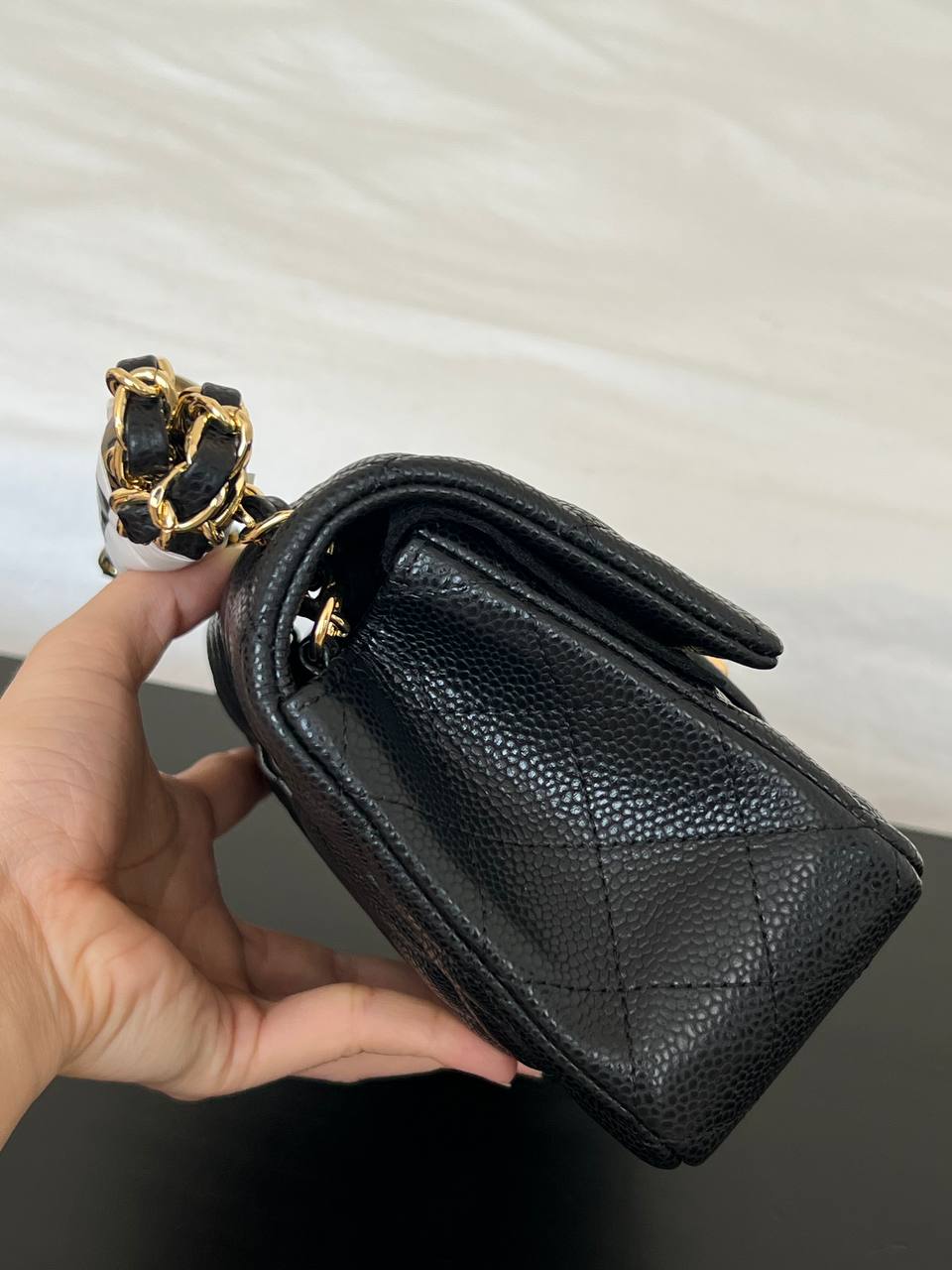 Chanel Black Caviar Leather Medium Classic Flap Bag