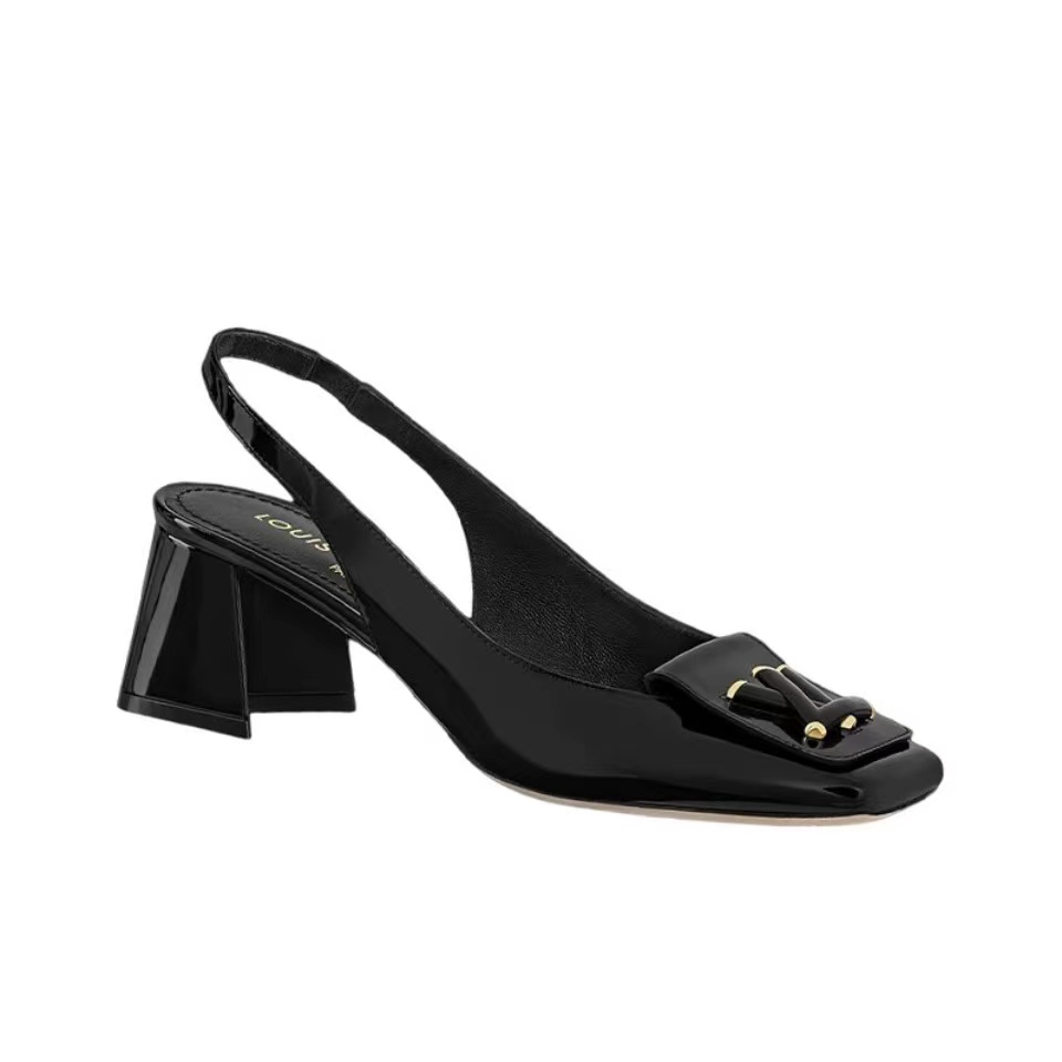 LV Half a Pack of Horseshoe Heels Slide Sandal