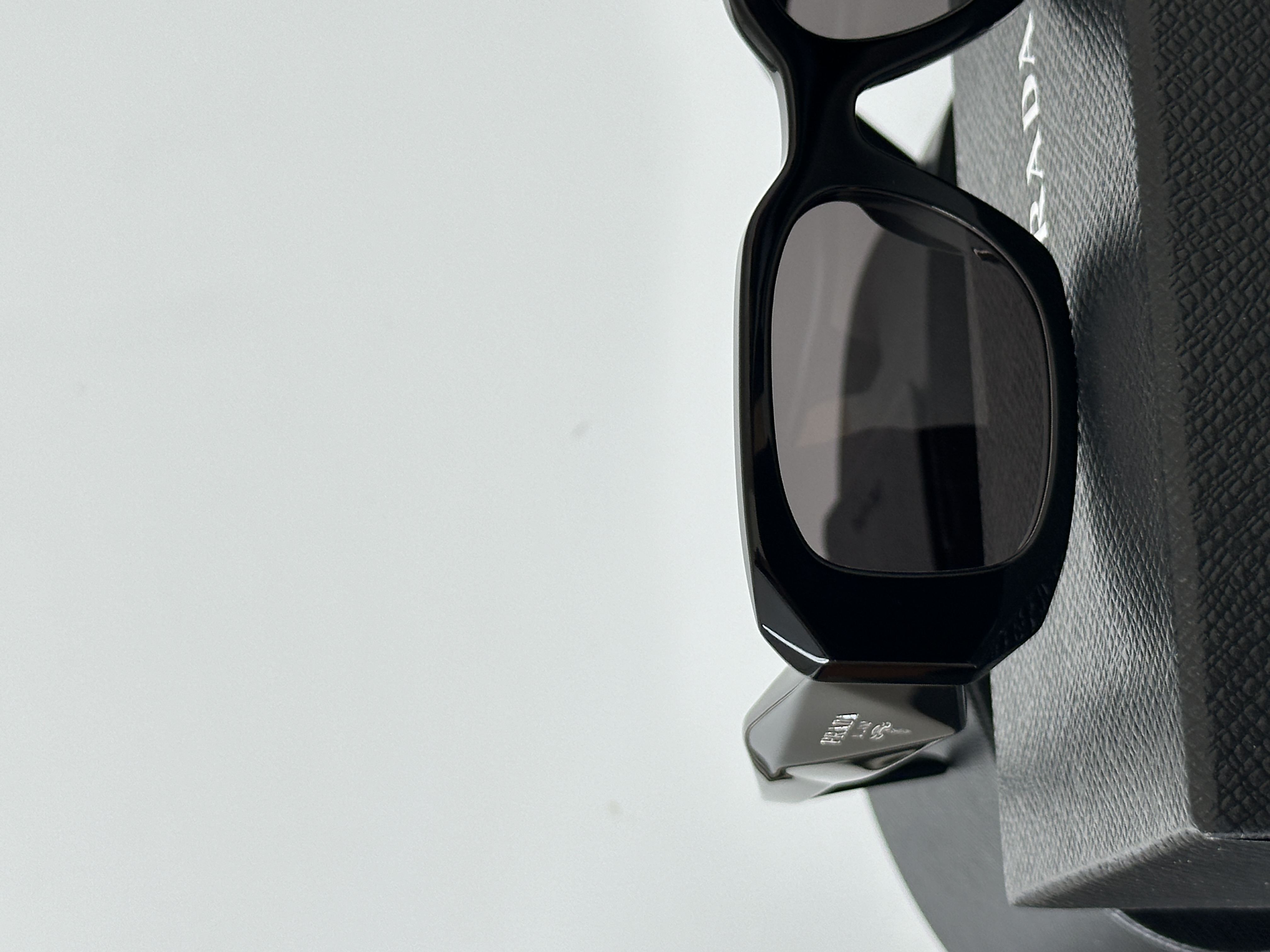 Prada Black Thick-Rimmed Rectangular Sunglasses