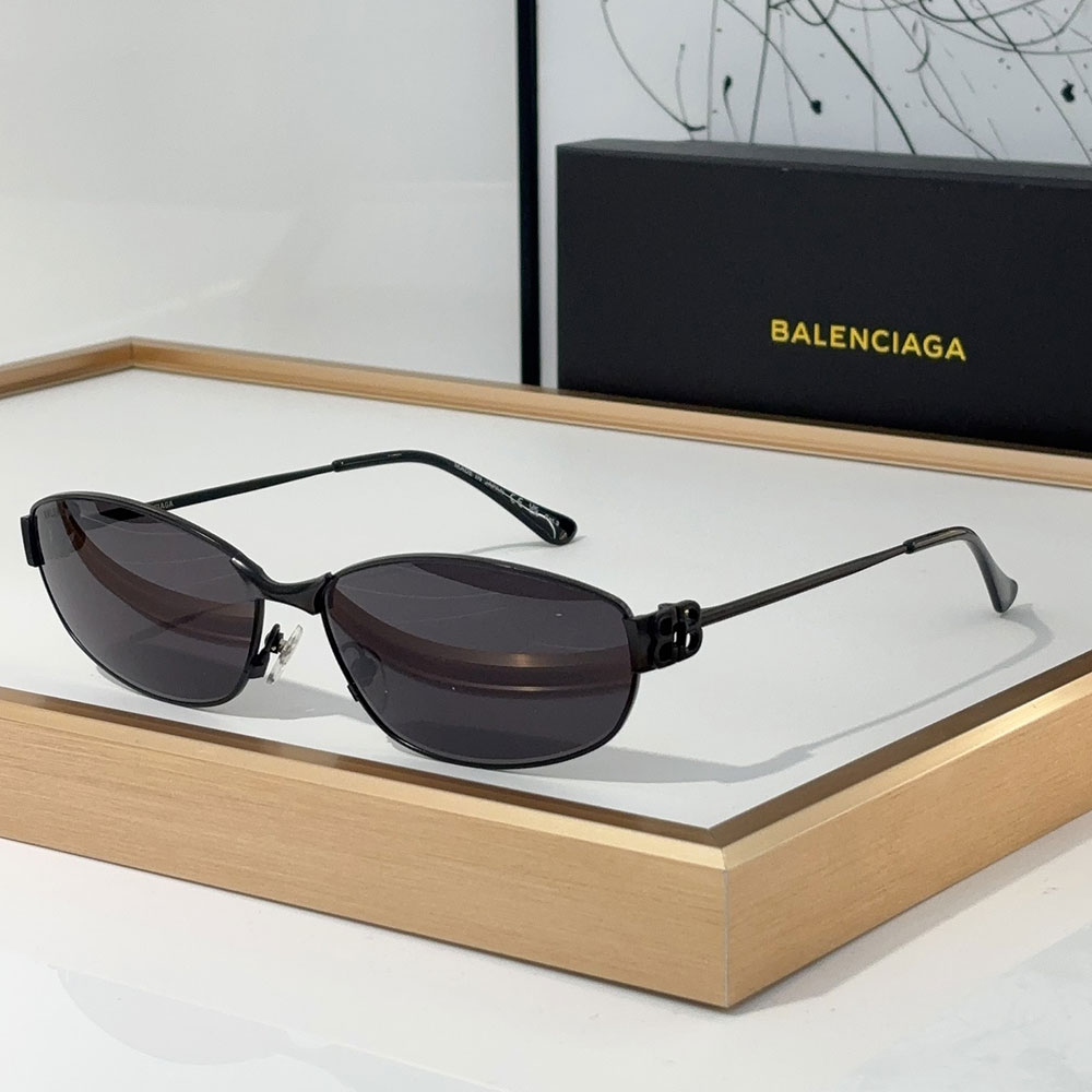 Balenciaga  Metal Mirror leg hollowed Out B Letter Logo   sunglasses Top quality