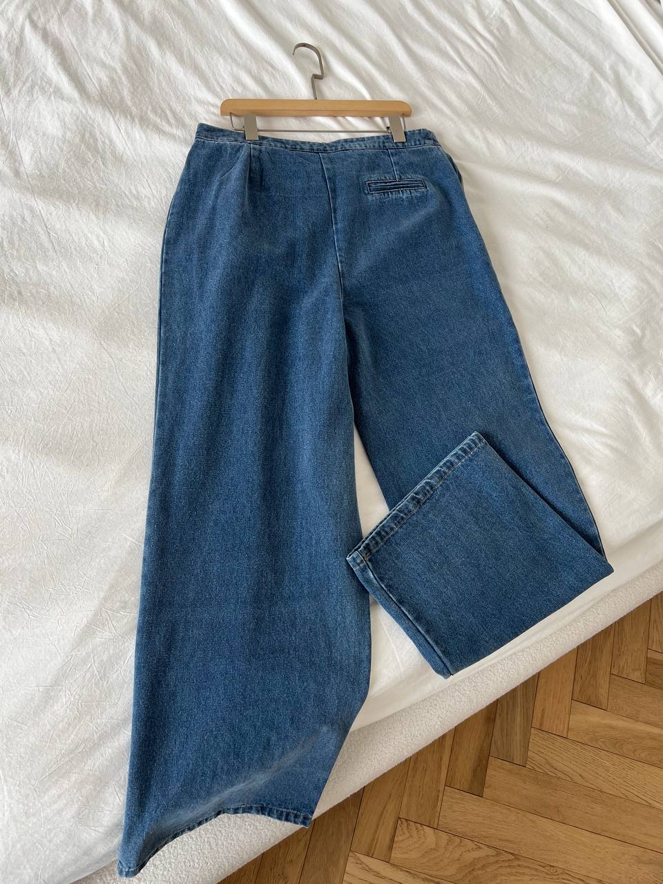 Loewe Waist Twist Leather Label Wide-Leg Washed Denim Trousers