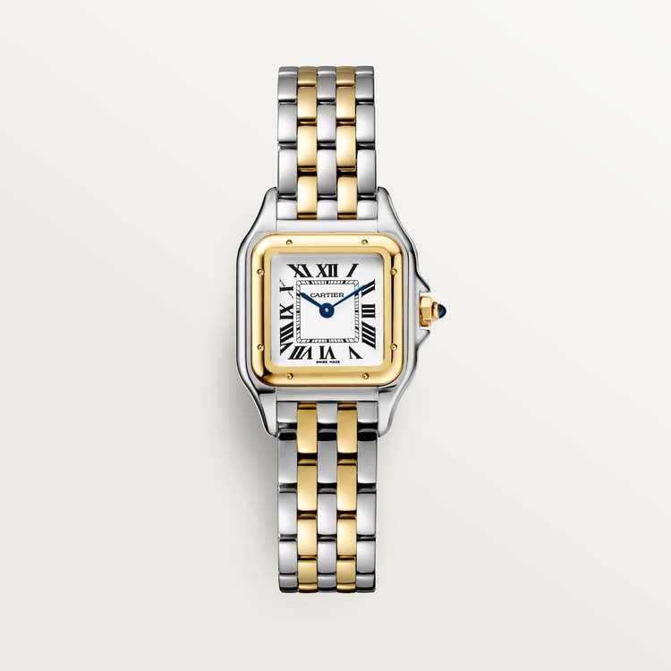 PANTHÈRE DE CARTIER WATCH Small model, quartz movement, yellow gold, steel【1:1 Replica】