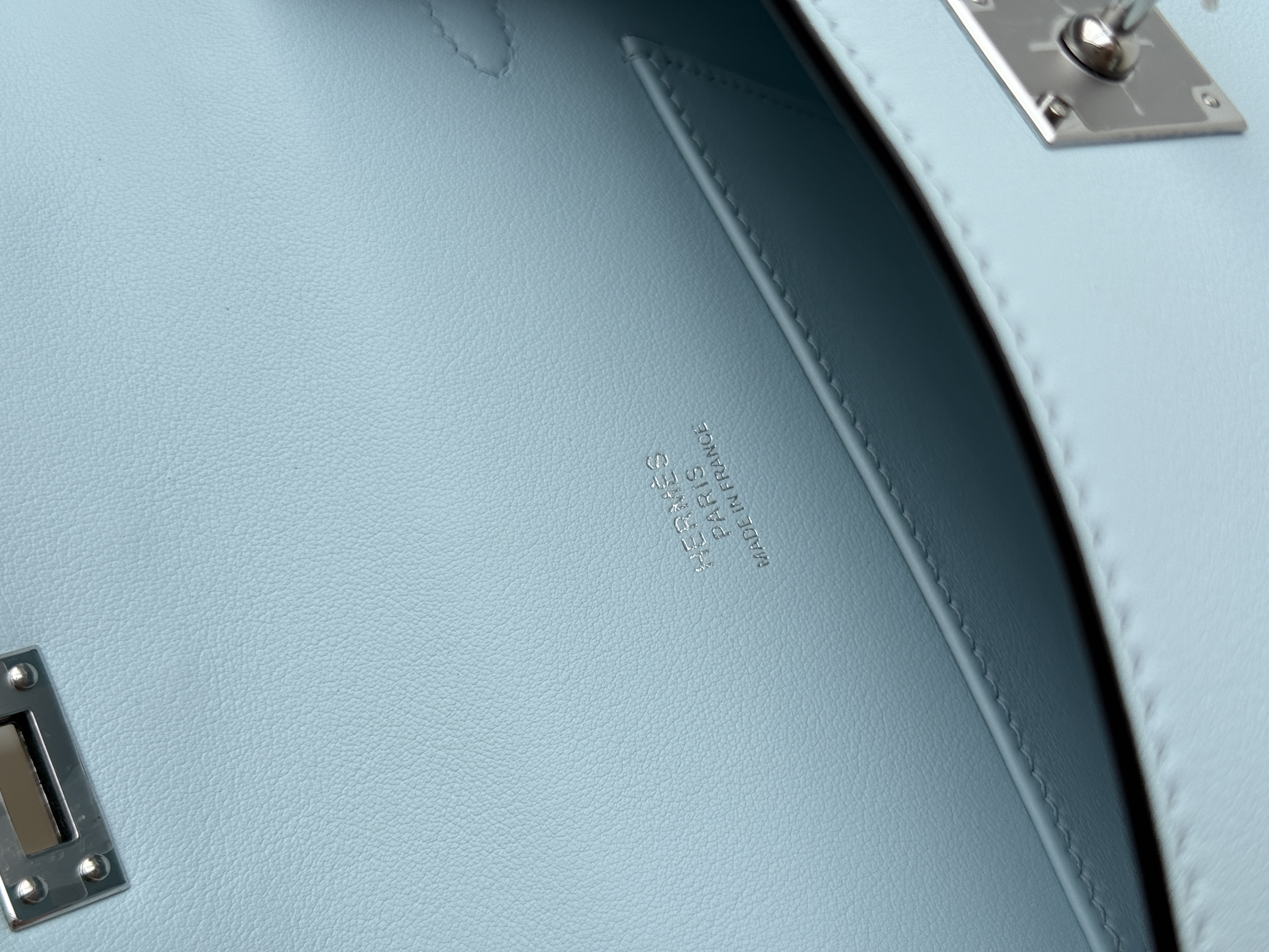 Hermès Mini Kelly II Glacier Blue (8U) with Silver Hardware