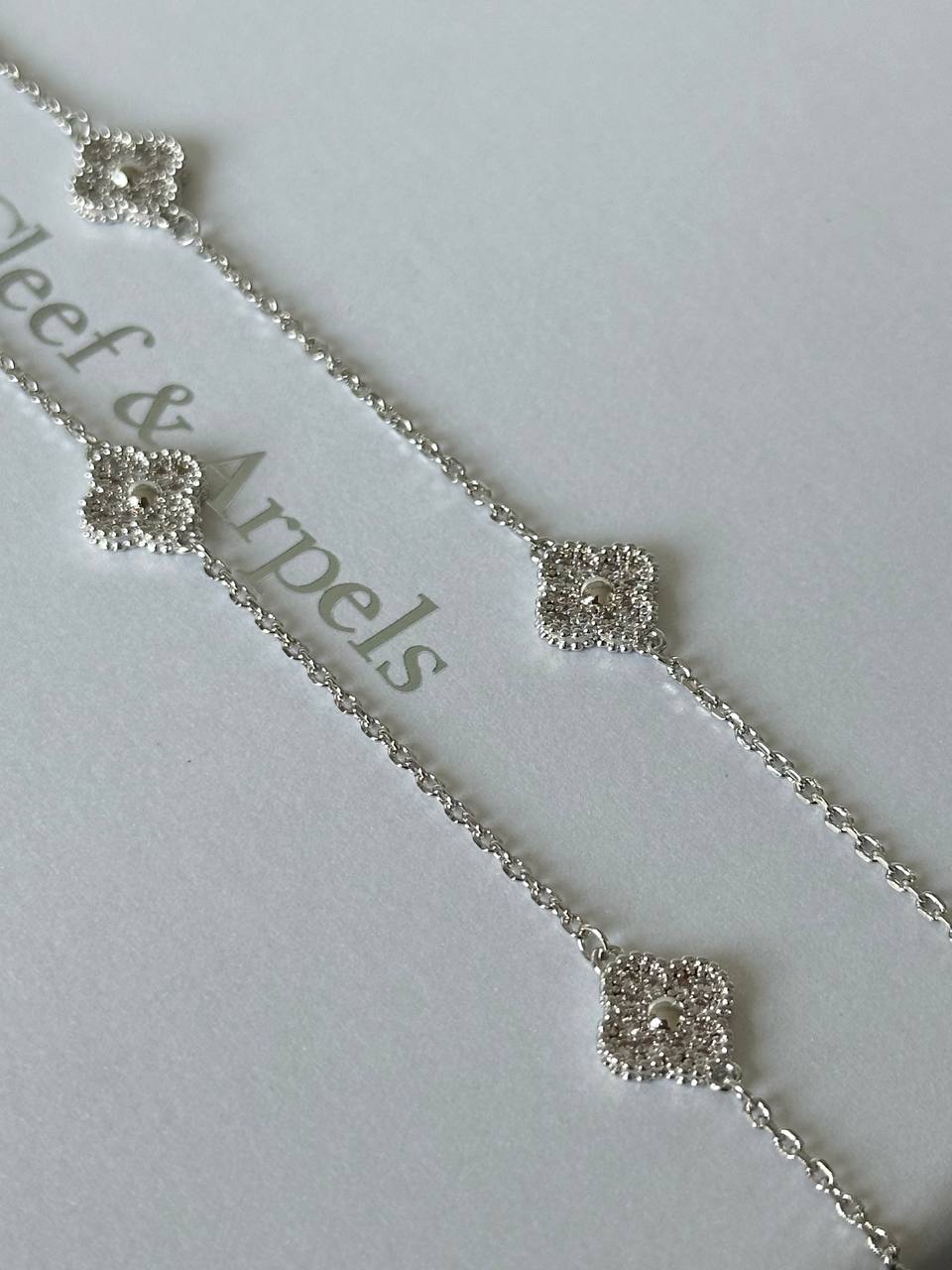 Van Cleef & Arpels Sweet Alhambra 10 Motifs Diamond Necklace, White Gold
