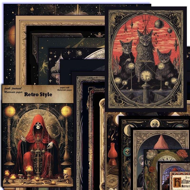 2094 16 American Dark Background Paper Skull Witch Material Paper