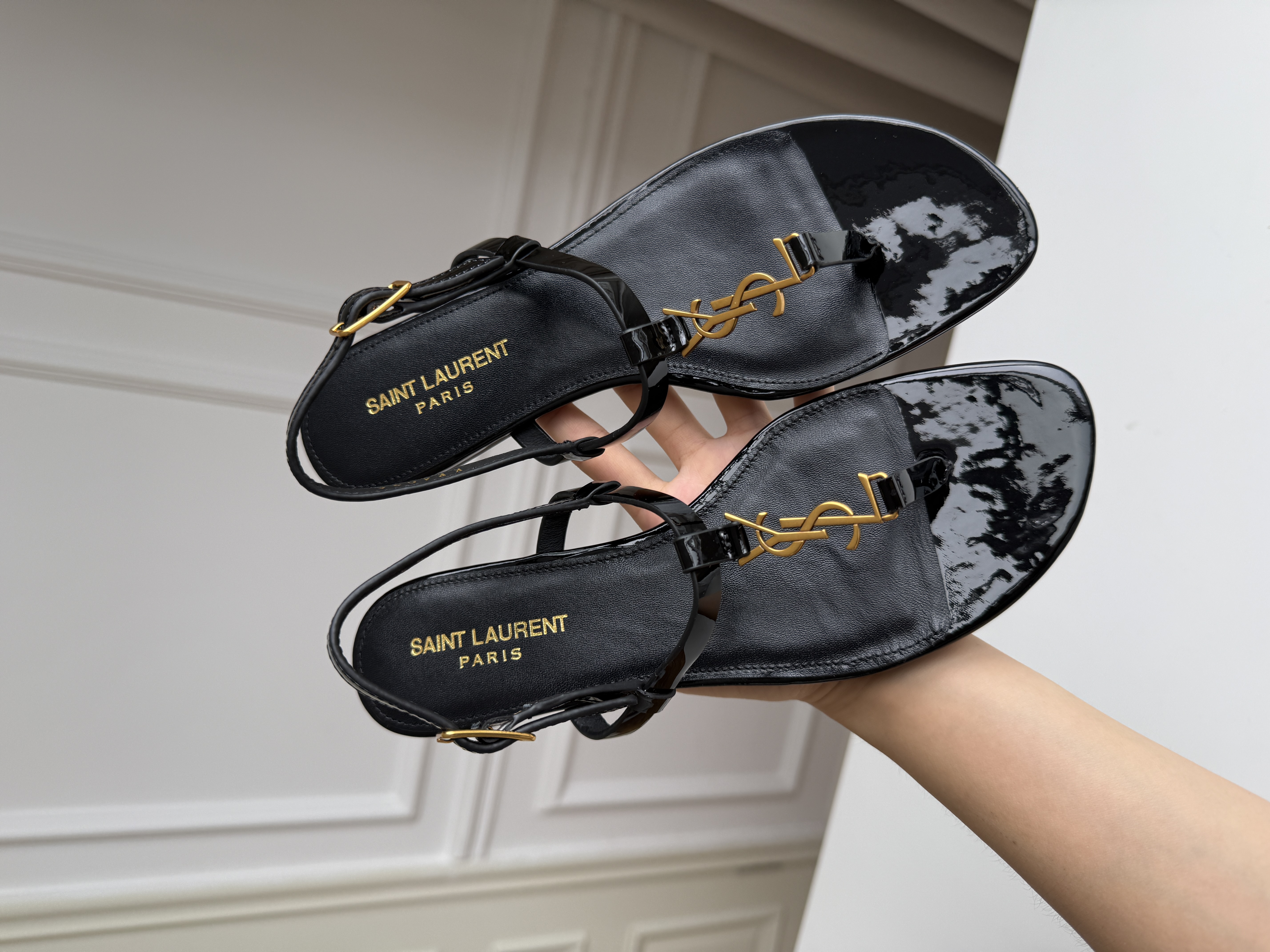 Saint Laurent Cassandra Thong Flat Sandals