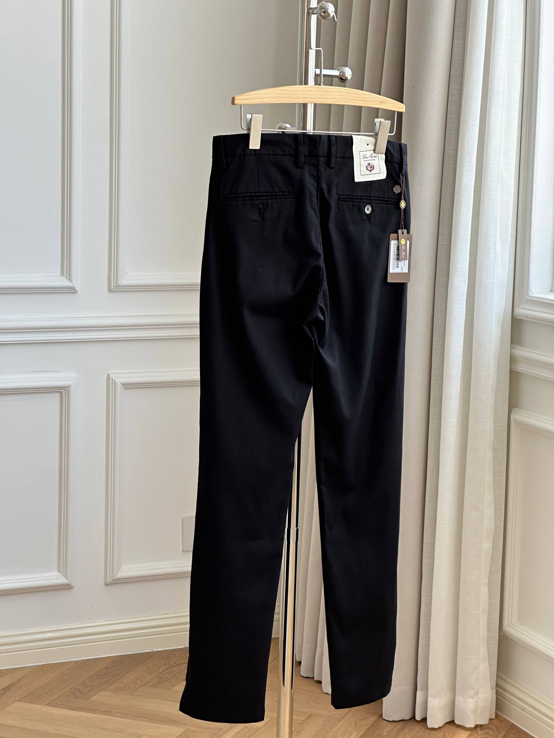 Men's Black Business Casual Straight-Leg Trousers