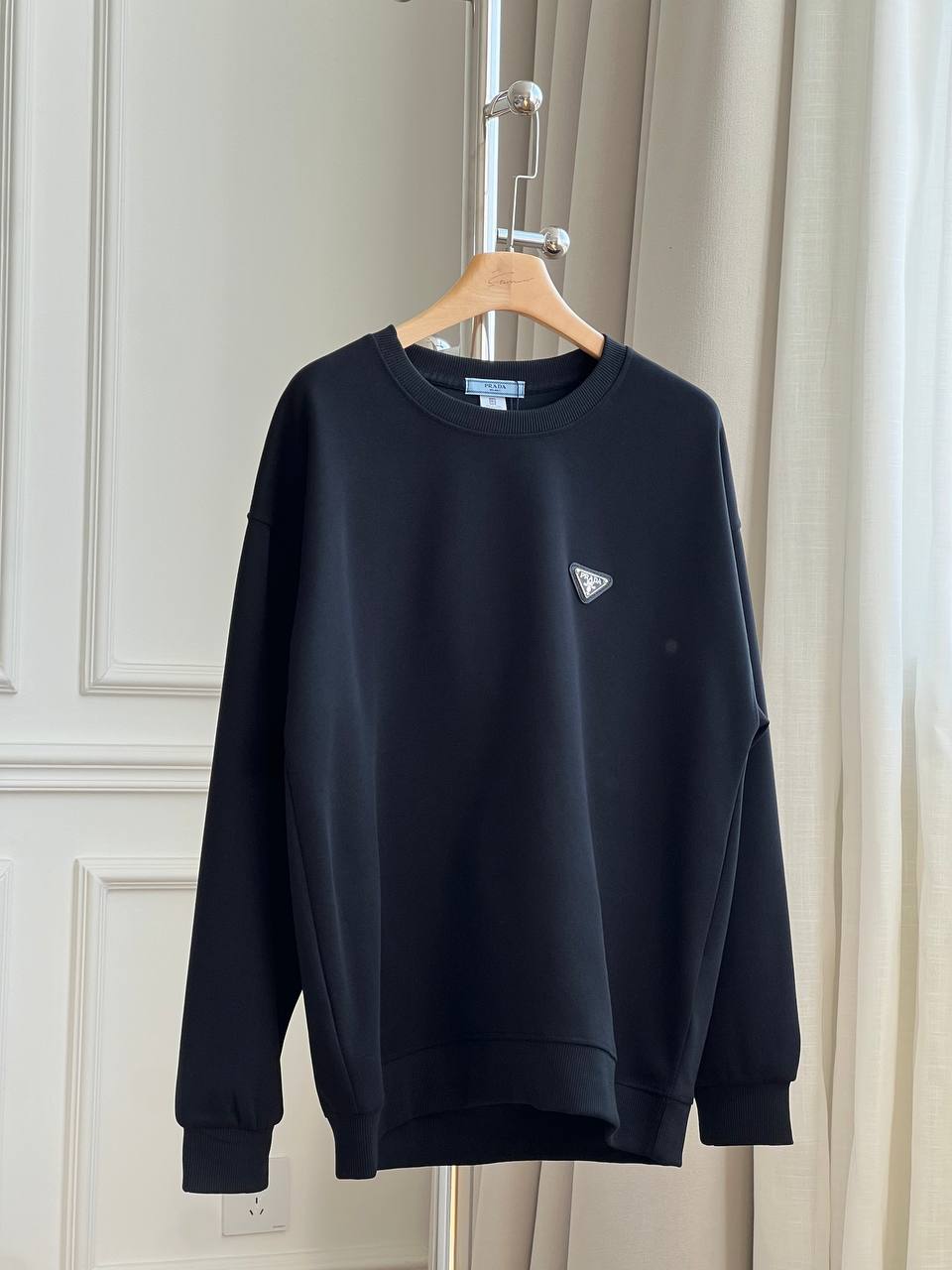 Prada Triangle Logo Crew Neck Oversized Sweatshirt