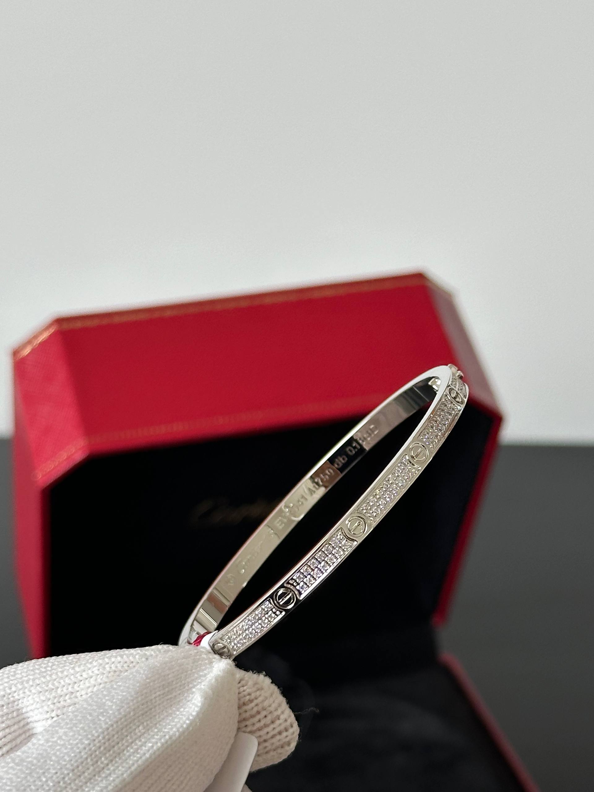 Cartier LOVE Series Full Paved Diamond Bracelet