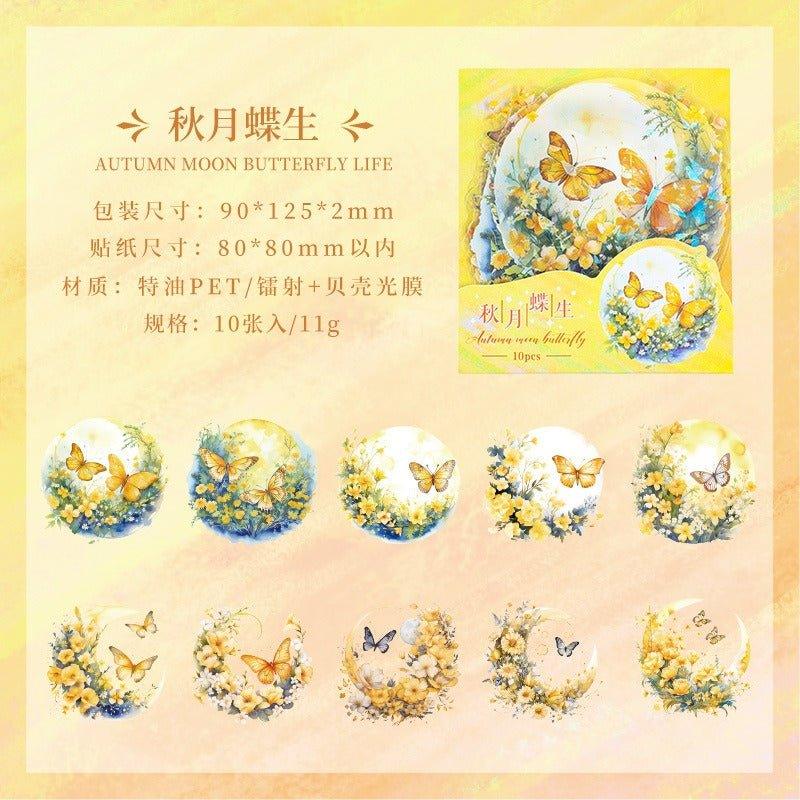 1018 Special oil PET sticker packs Xiangfu Flower Moon Series