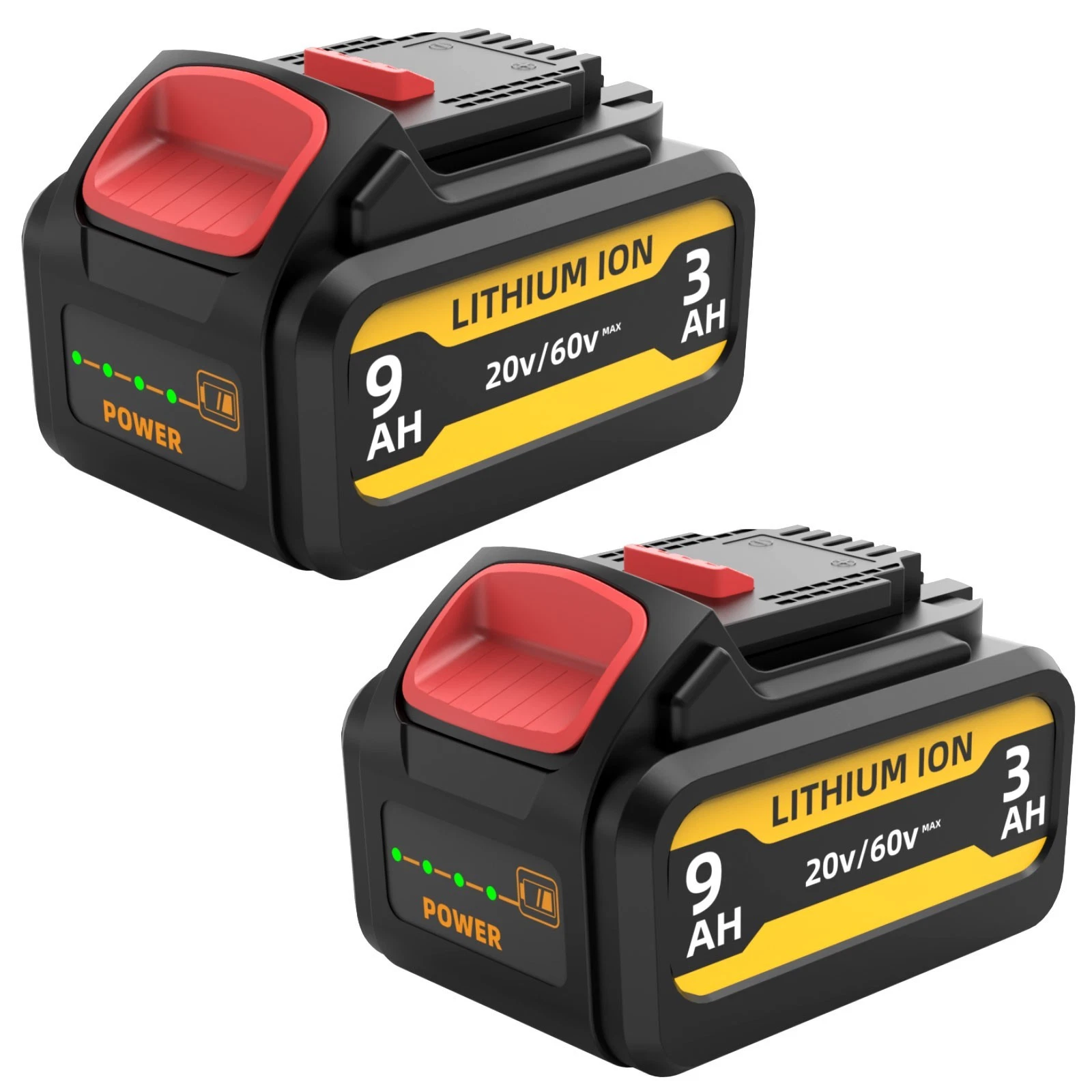 2-piece set of 9.0Ah suitable for DEWALT 20V/60V FLEX VOLT lithium-ion battery DCB609 DCB612 US