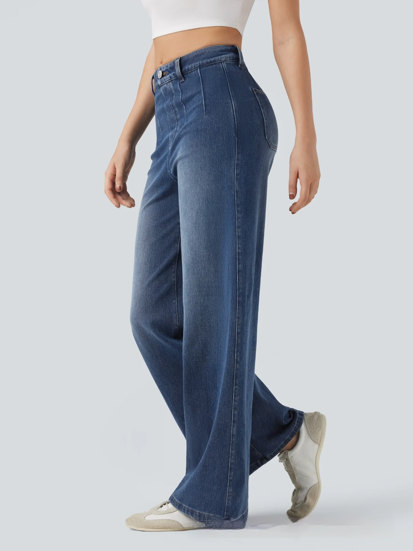 Jean Large Taille Mi-Haute Confort