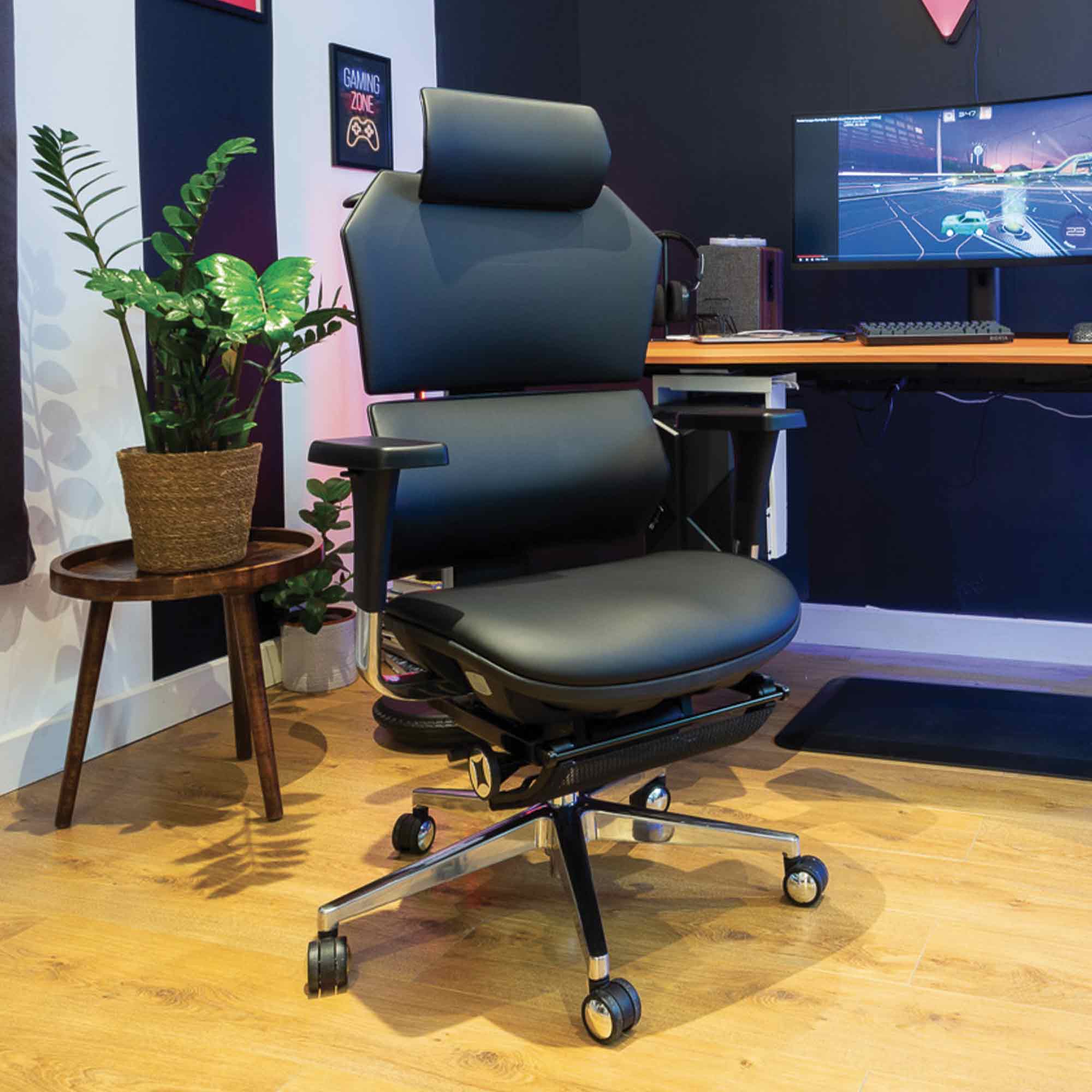 Chaise ergonomique de bureau - VERTEX en cuir reconstitué