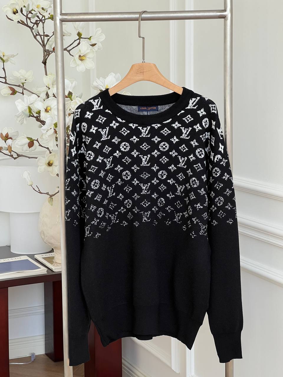 Louis Vuitton Black Gradient Starry Monogram Wool Crewneck Sweater