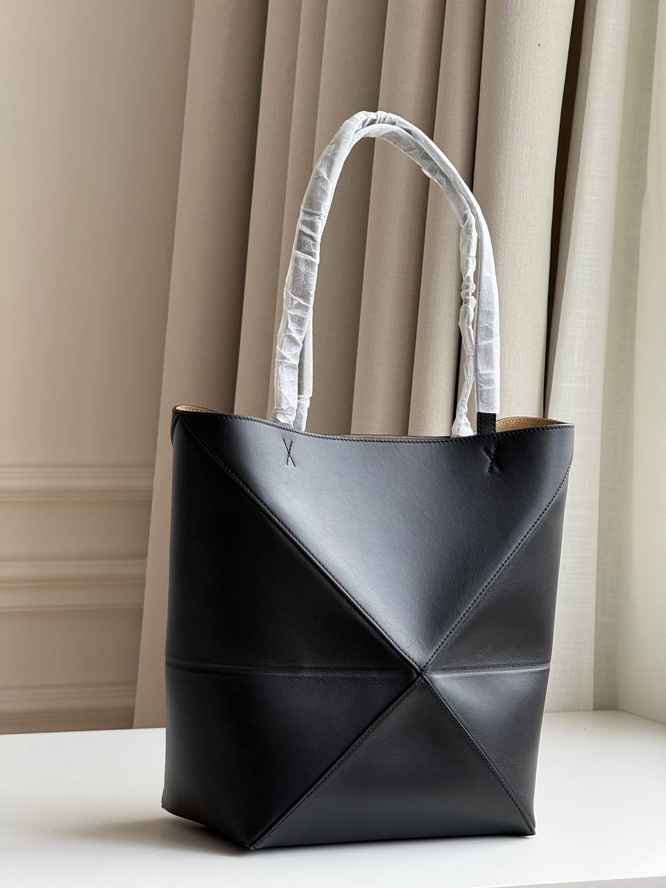 LOEWE Medium Puzzle Fold Tote in Shiny Calfskin