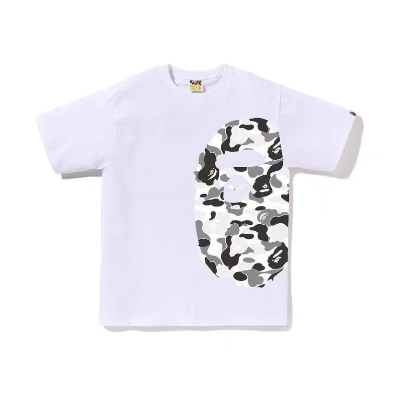 Bape black and white sliver camo print tees