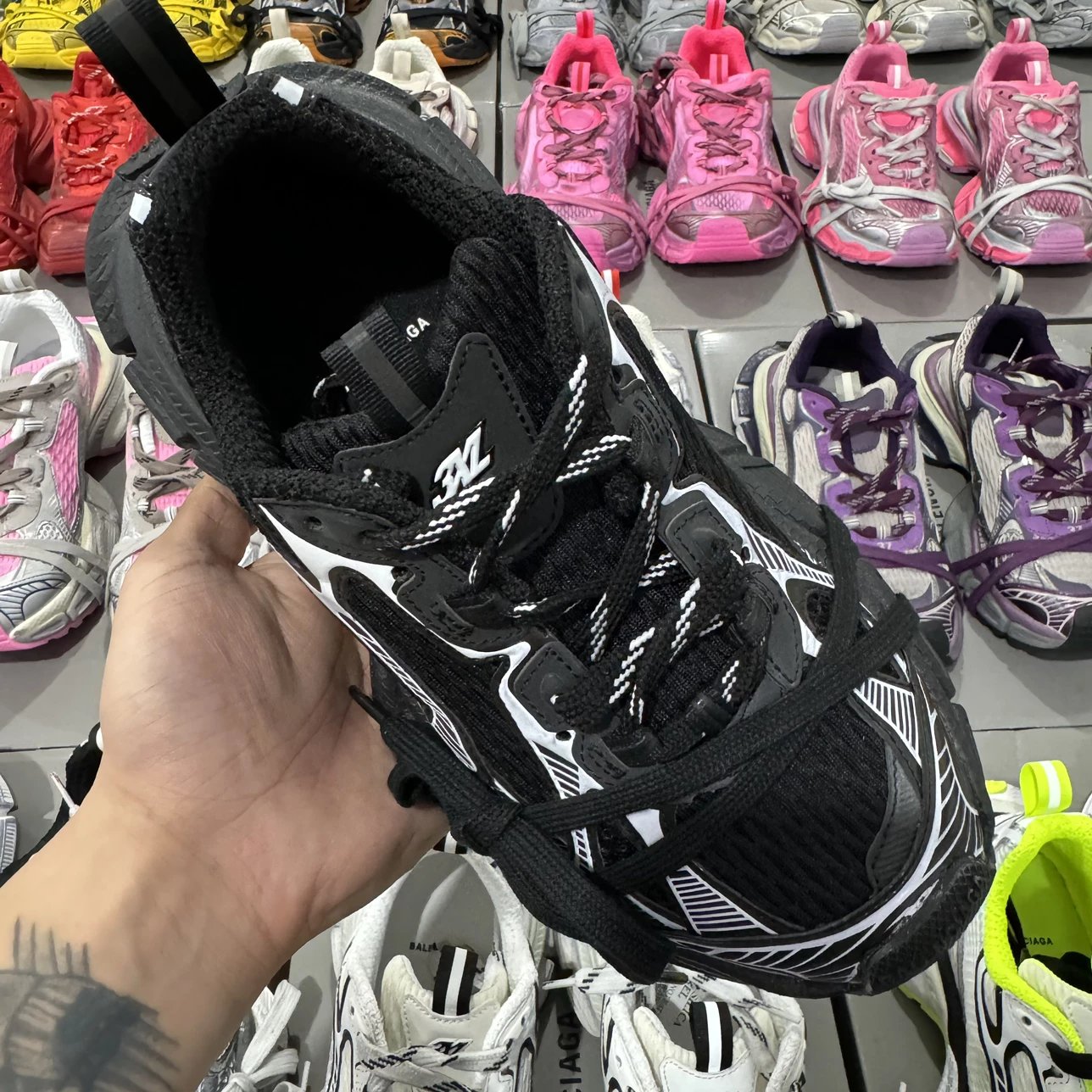 balenciaga g3xl black and sliver shoes