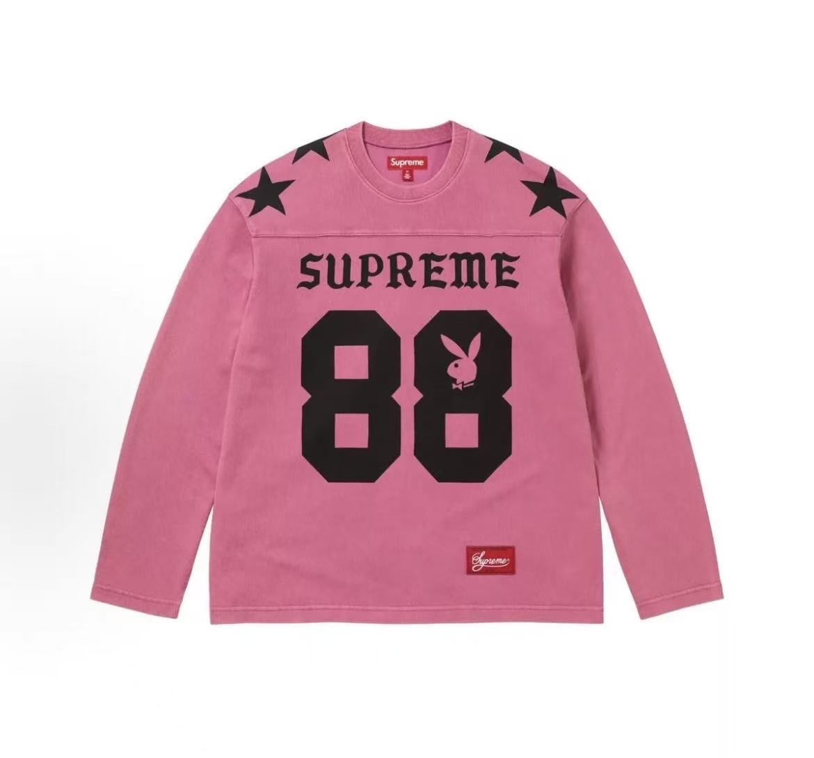 Supreme Playboy 88 Star Washed Long Sleeve Football Jersey