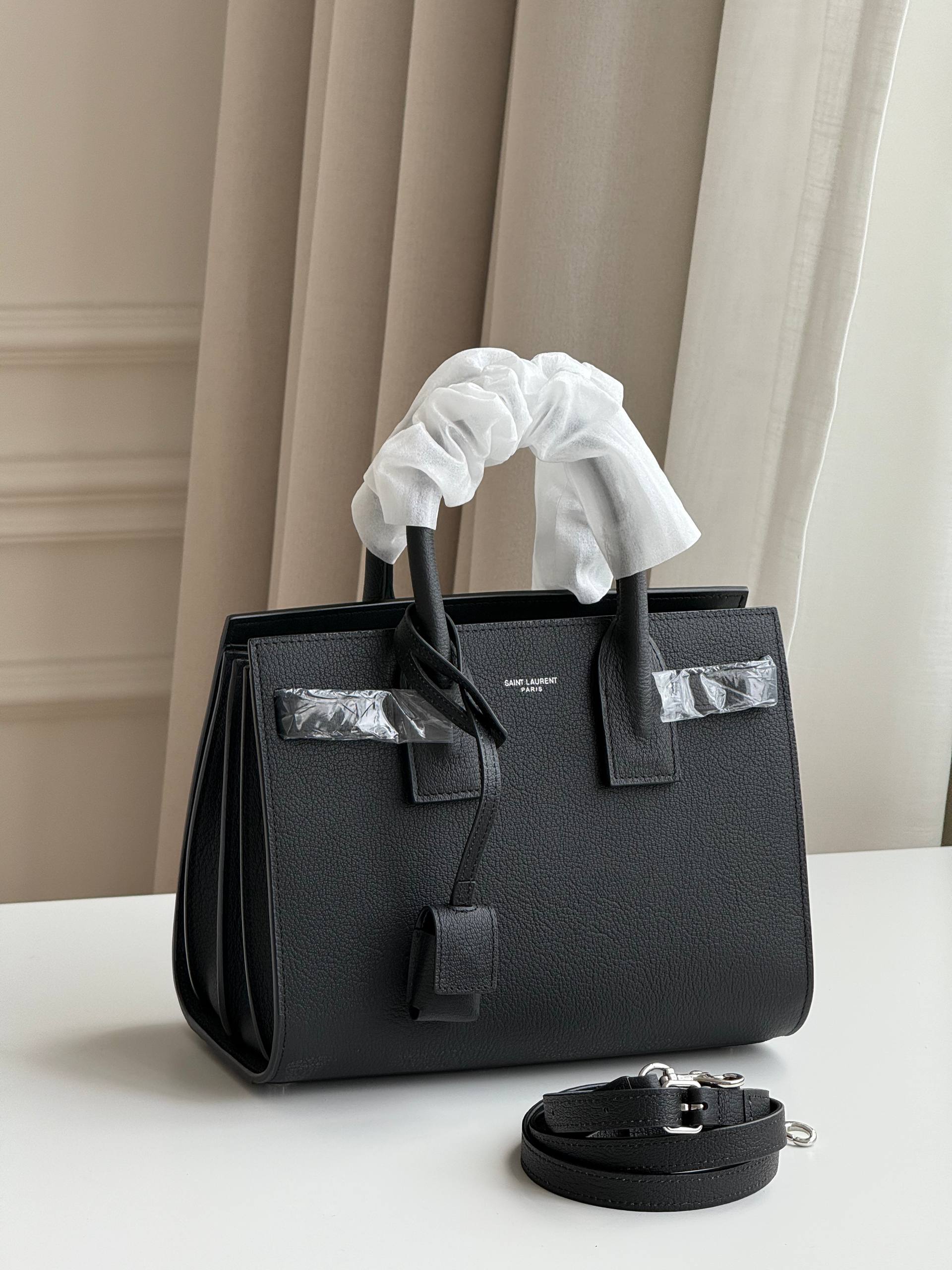 Yves Saint Laurent Sac de Jour Mini Grained Leather Satchel Handbag