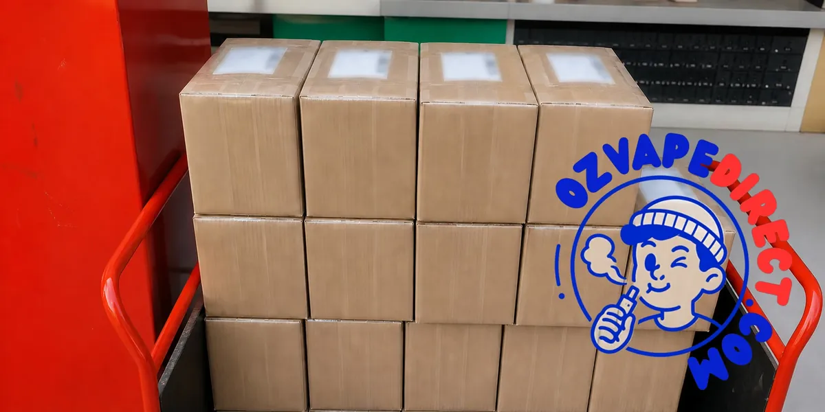 Real privacy-protected parcels prepared for dispatch by OZ Vape Direct