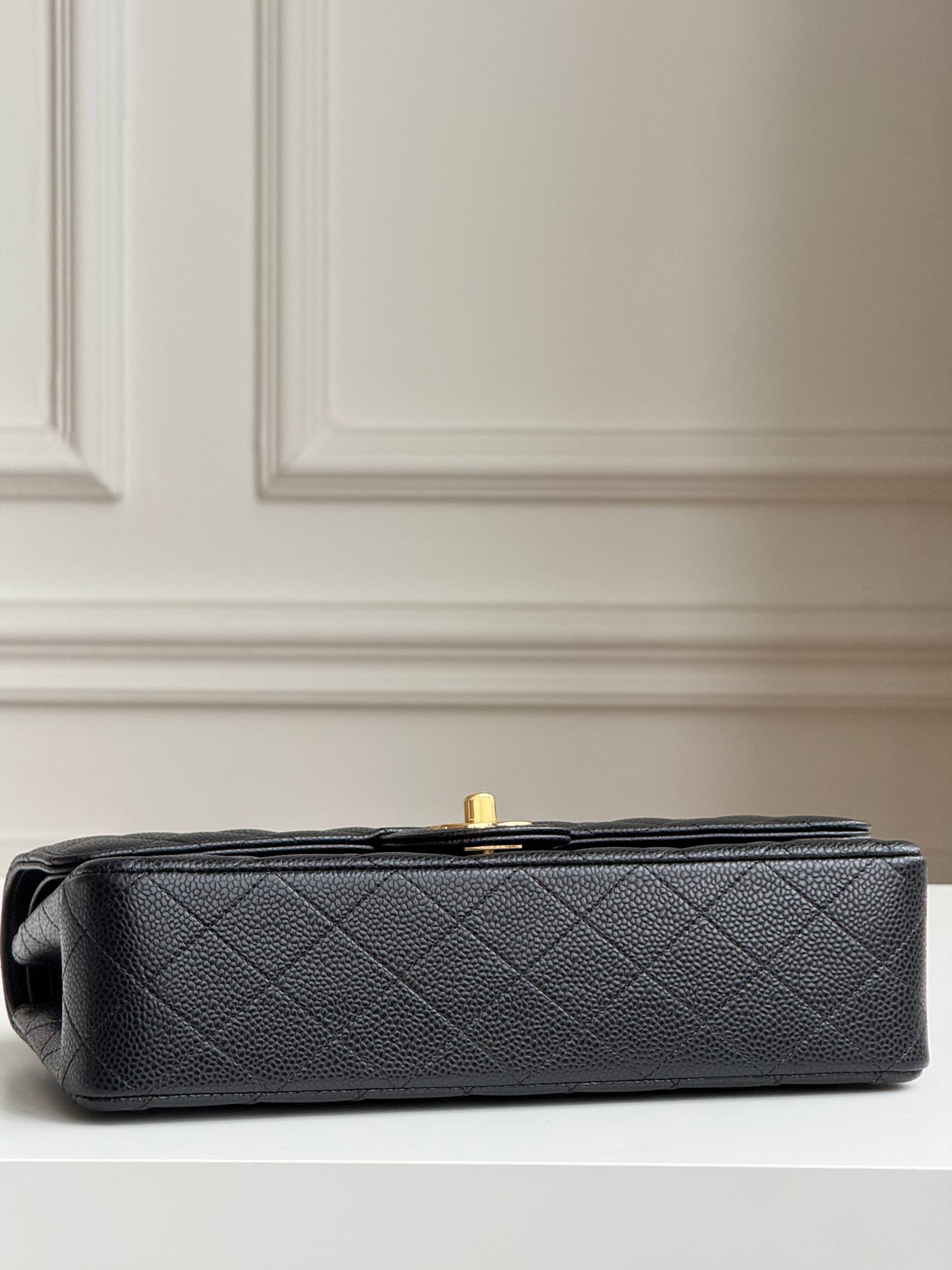 Chanel Medium Classic Flap Black Caviar Leather Gold Hardware Bag
