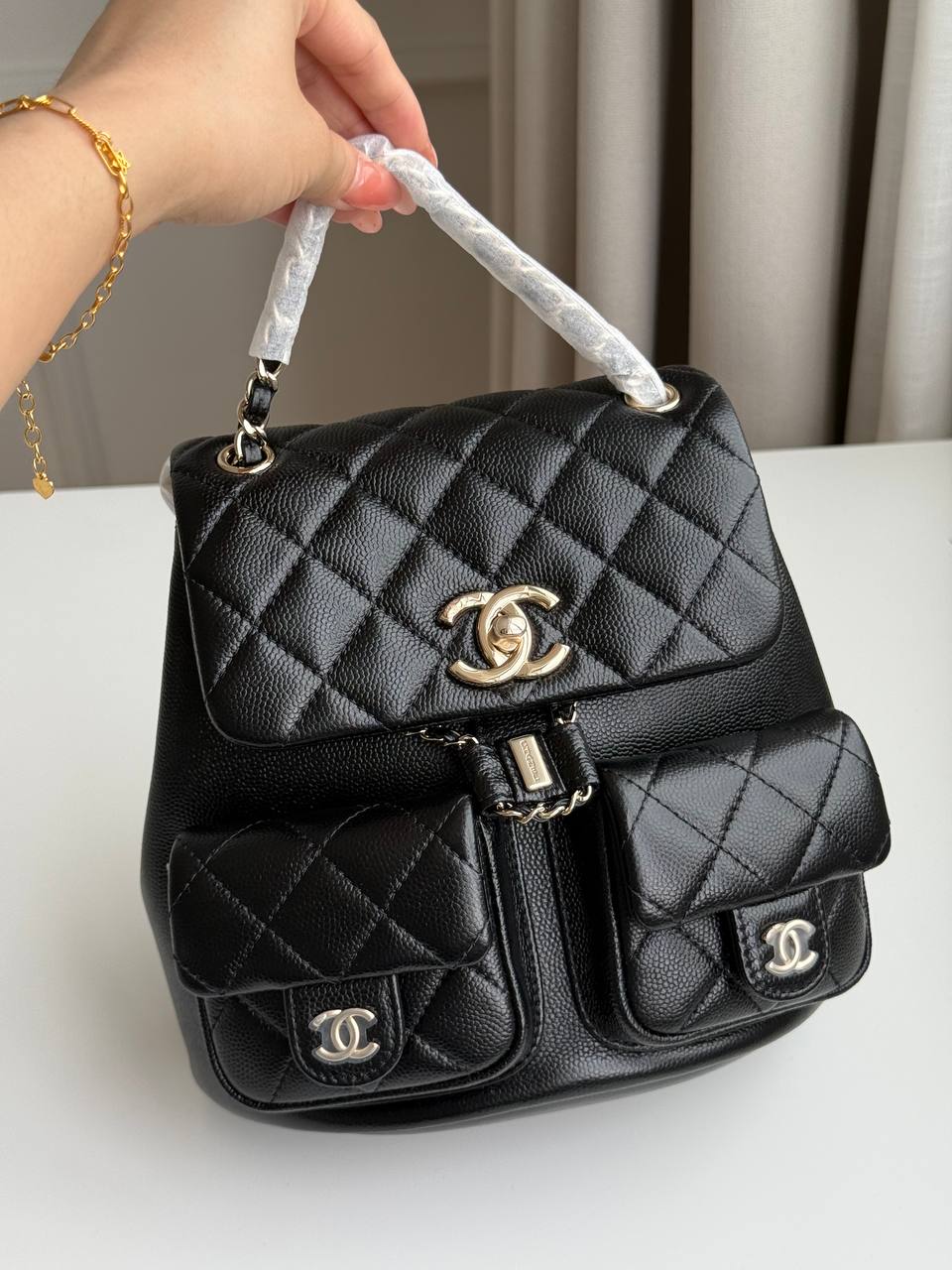 Chanel 24C Caviar Leather Multi-Pocket Backpack