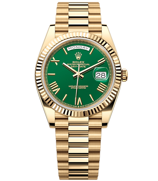 The Rolex Day-Date 40 With Green Lacquered Dial 228238【1:1 Replica】