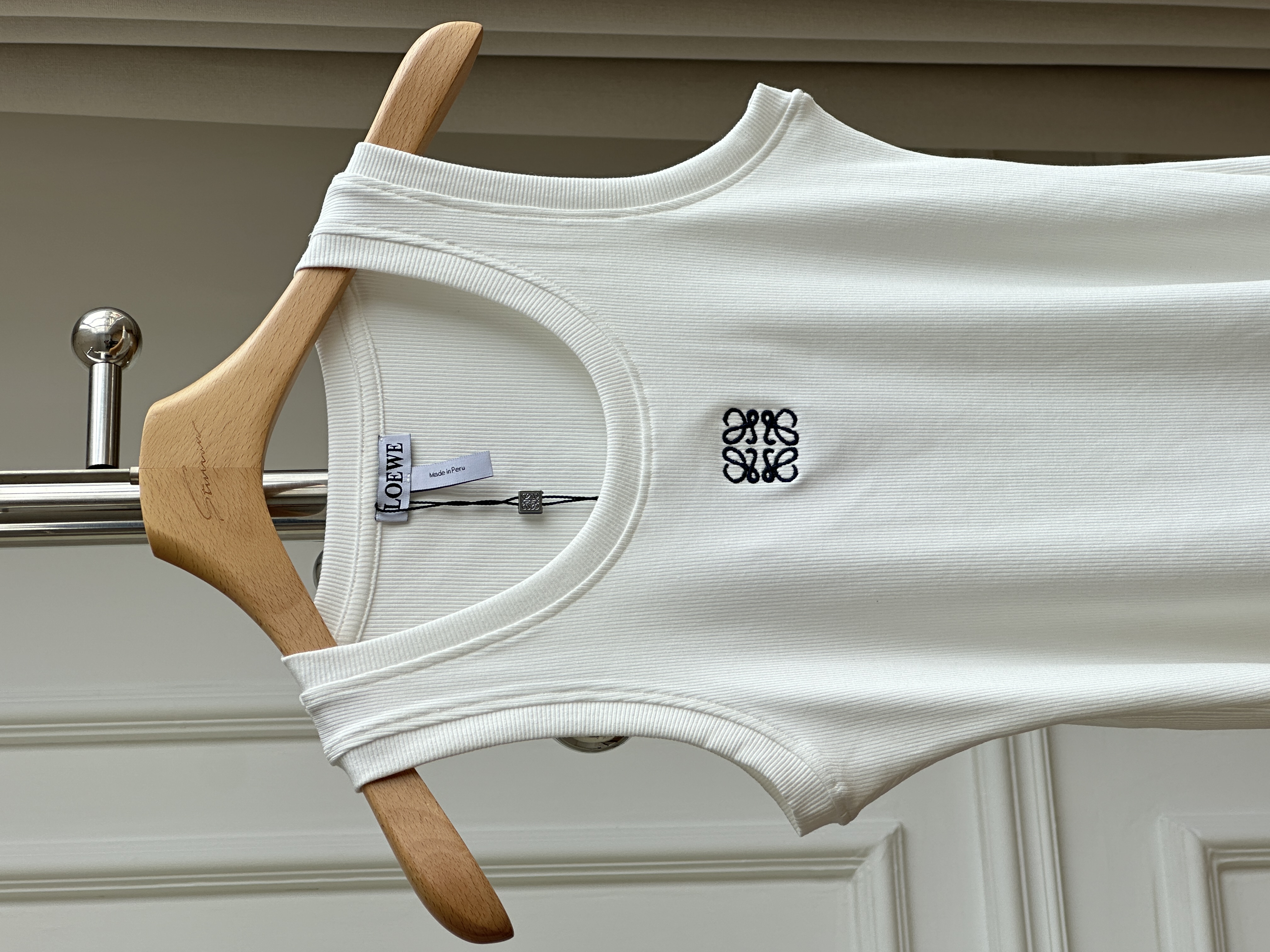 LOEWE Anagram Embroidered Ribbed Tank Top