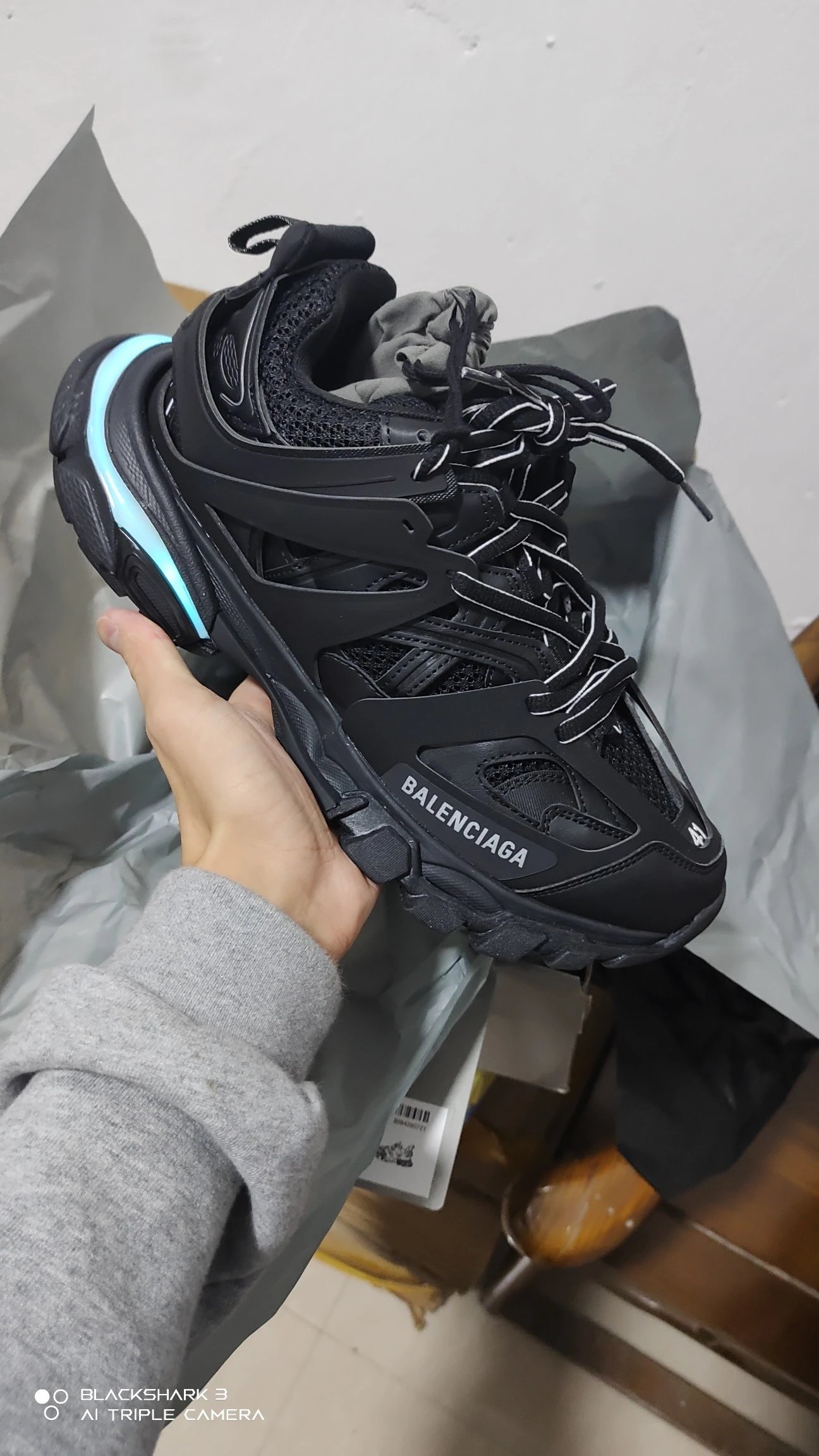 LED 1:1 Best Quality Balenciaga Track Shoes Black