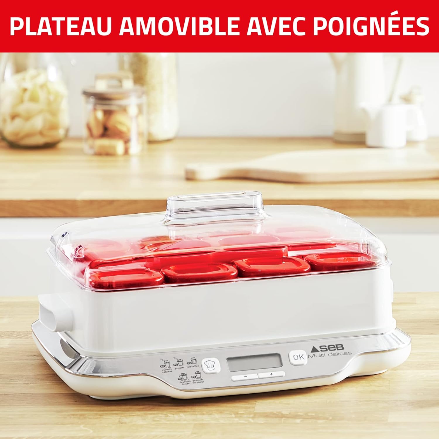 SEB - Multi Délices Express - Yaourtière - 12 pots en verre 140 ml