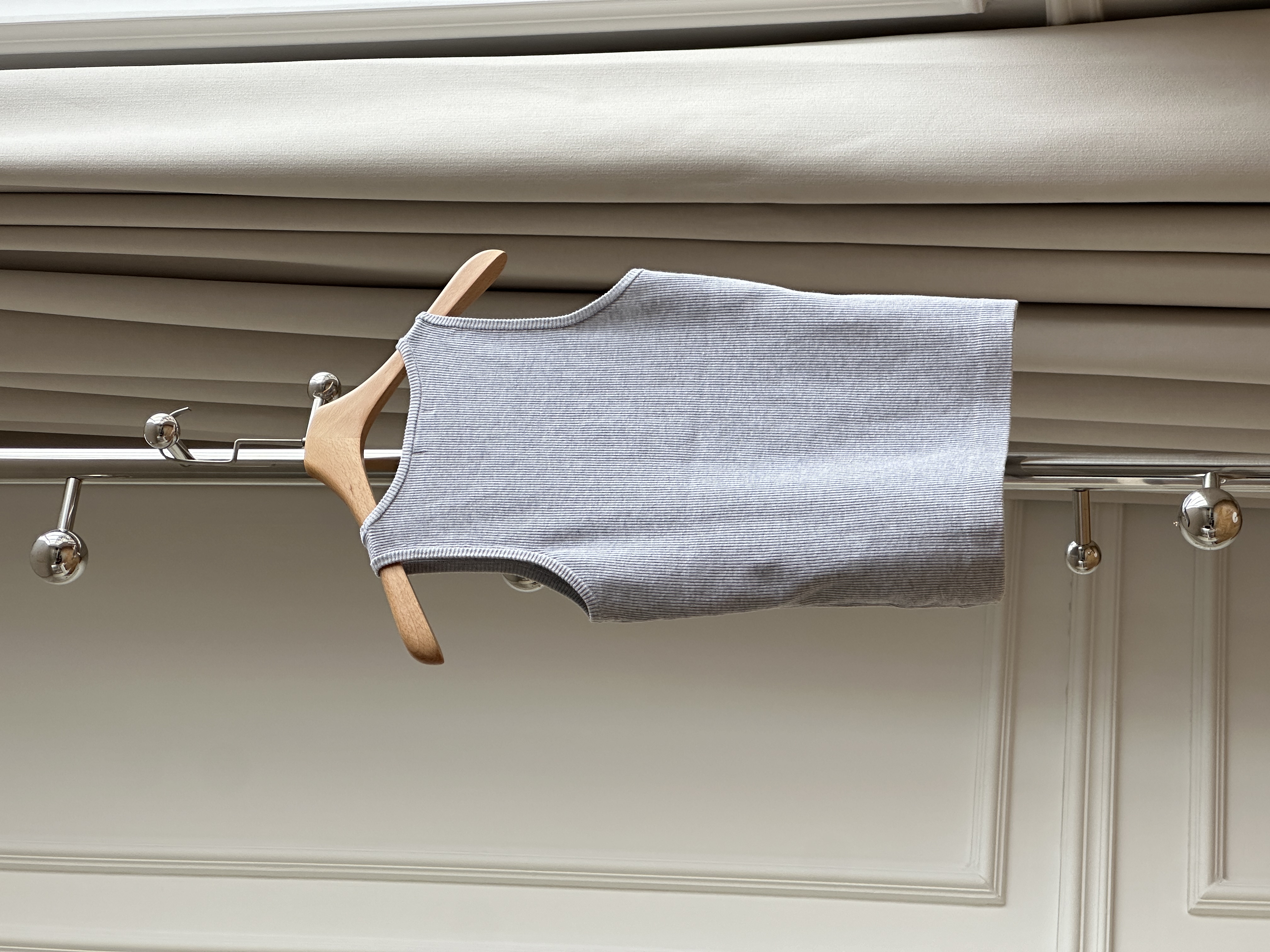 LOEWE Anagram Embroidery U-Neck Vertical Rib Knit Tank Top