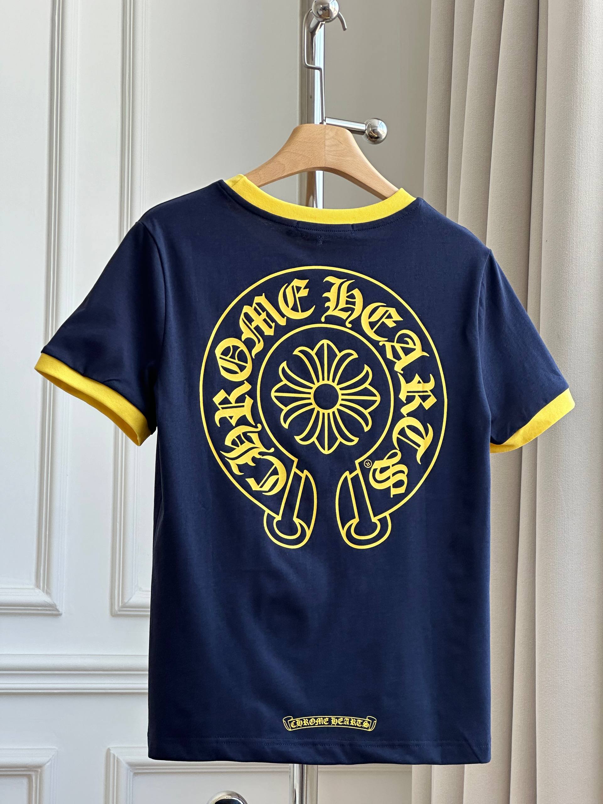 Chrome Hearts Scroll Logo Ringer Tee